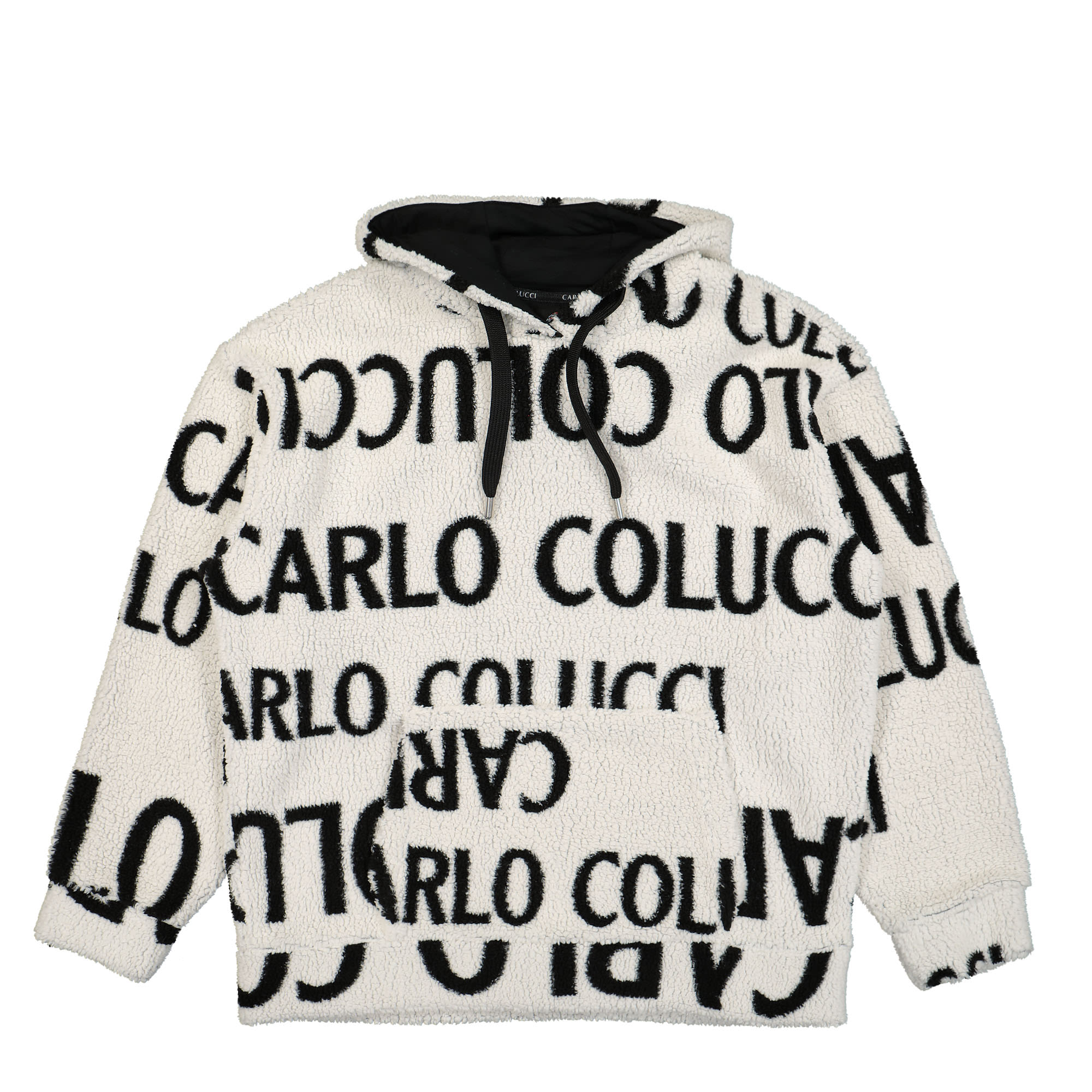 Carlo Colucci Teddy Hoodie White / Black Hoodies C4721 591 | Overkill