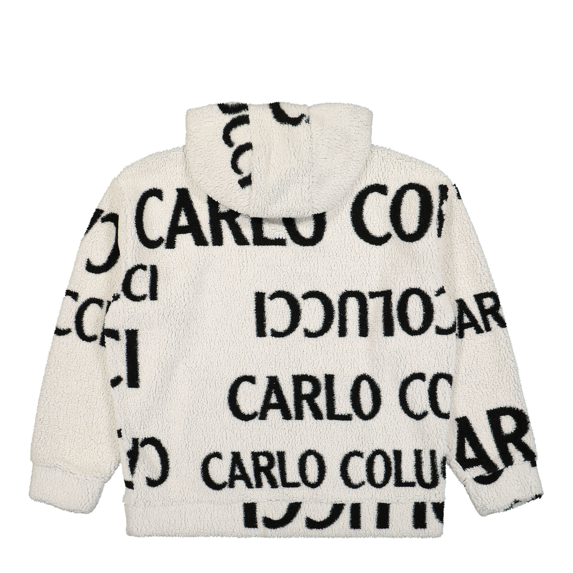 Carlo Colucci Teddy Hoodie White / Black Hoodies Material | Overkill
