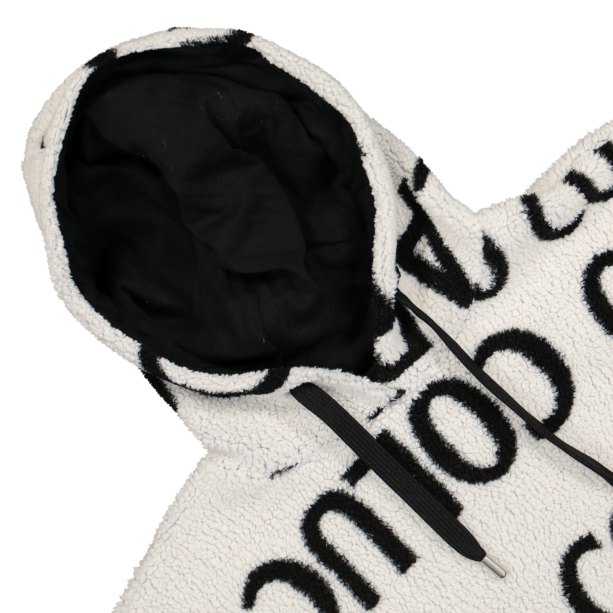 Carlo Colucci Teddy Hoodie White / Black Hoodies Close-up | Overkill
