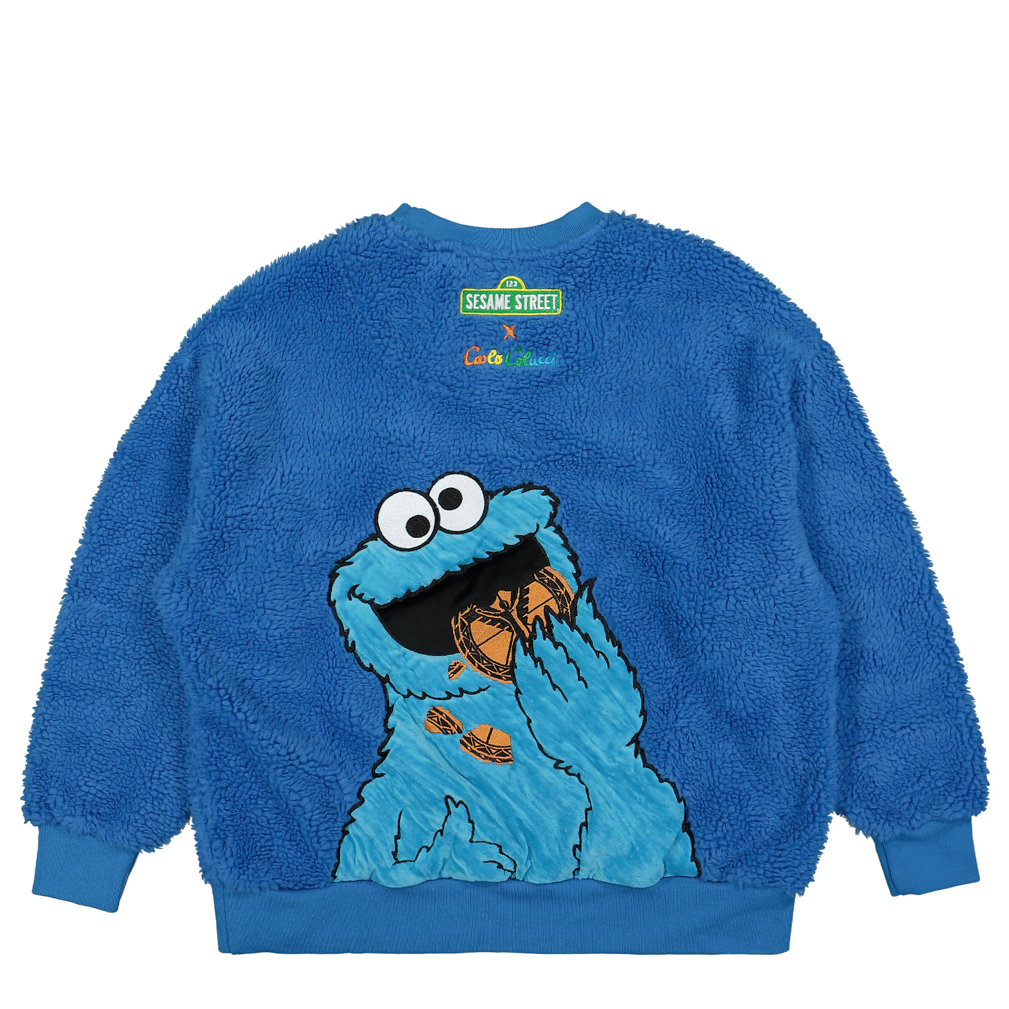Carlo Colucci Teddy R/N Sweater Blue Sweatshirts Close-up | Overkill