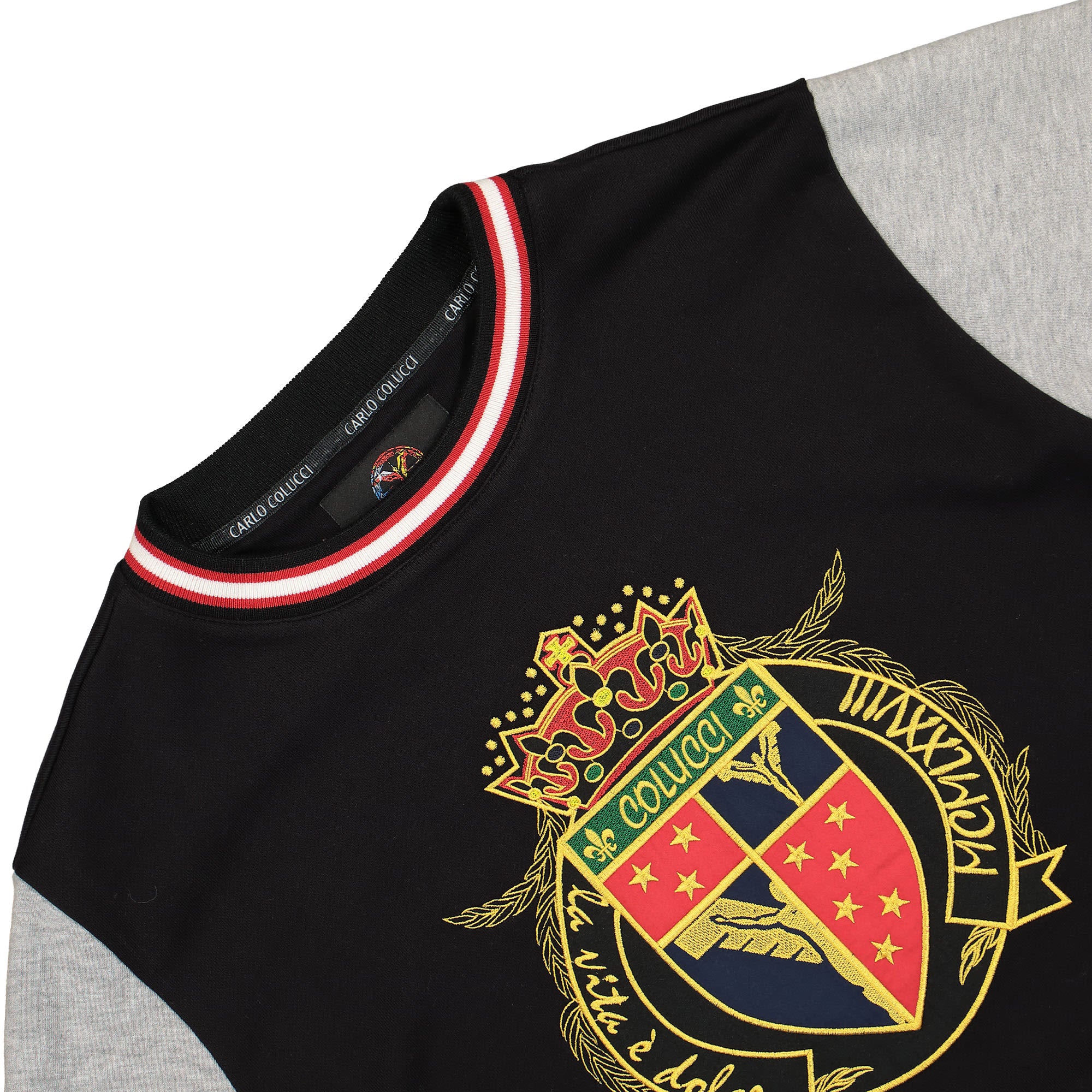 Carlo Colucci College Sweatshirt Black Sweatshirts Material | Overkill