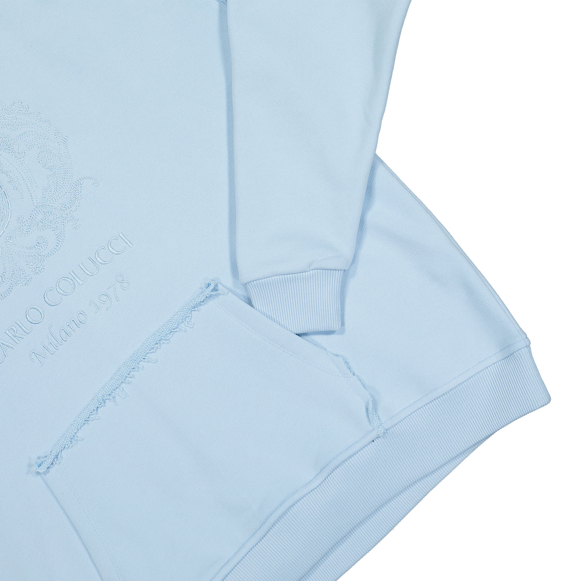 Carlo Colucci Oversize Hoodie Blue Hoodies Detailfoto | Overkill