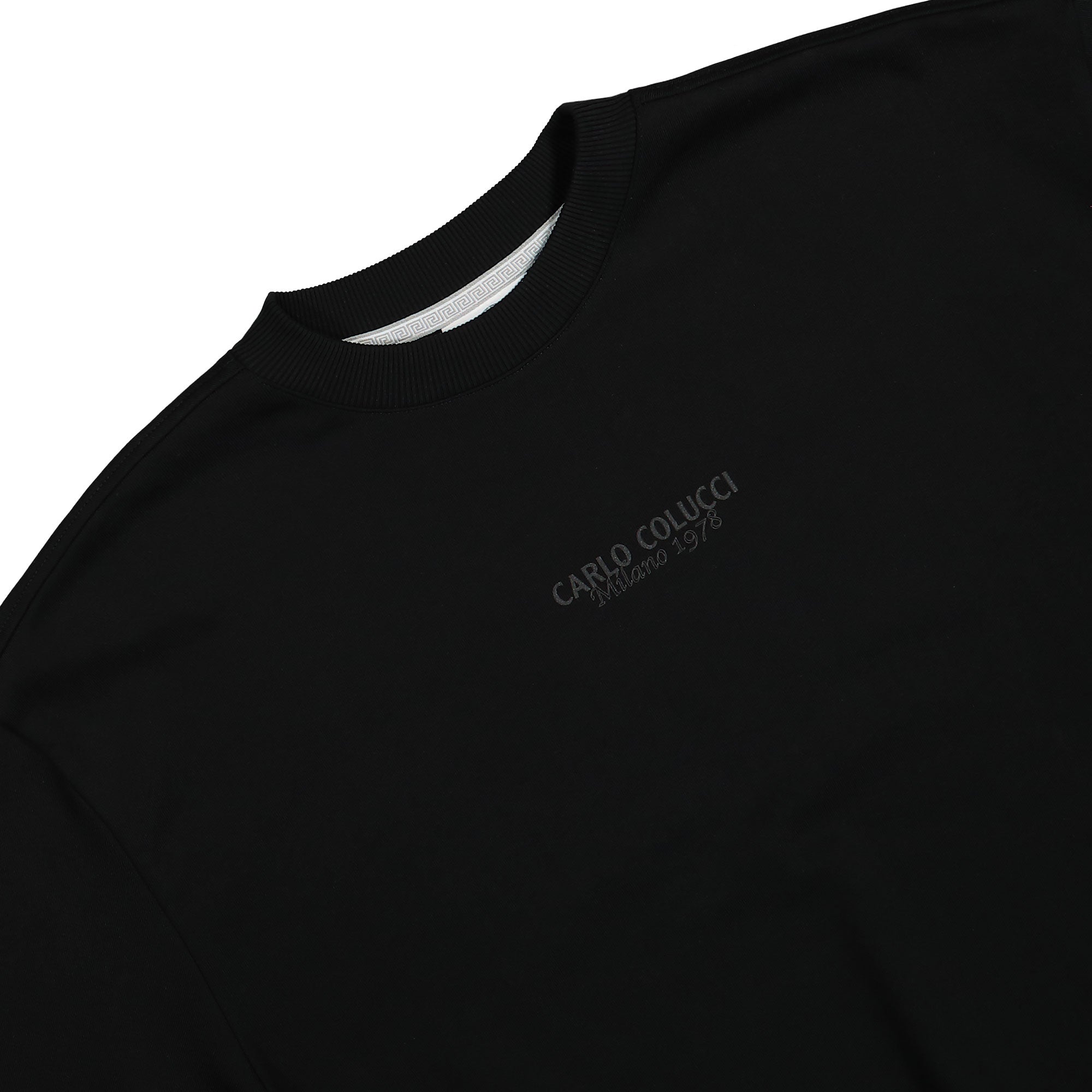 Carlo Colucci Basic Line Sweatshirt Black Sweatshirts Material | Overkill