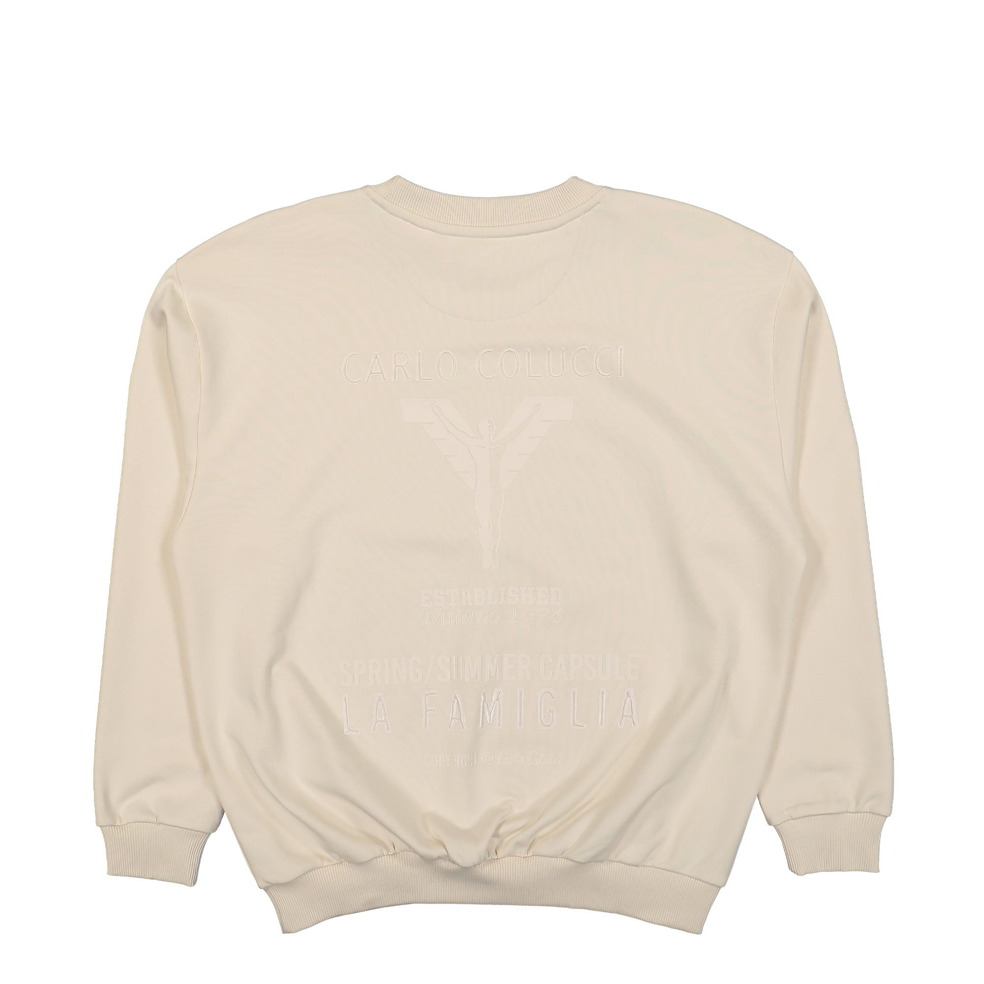 Carlo Colucci Basic Line Sweatshirt Beige Sweatshirts Material | Overkill