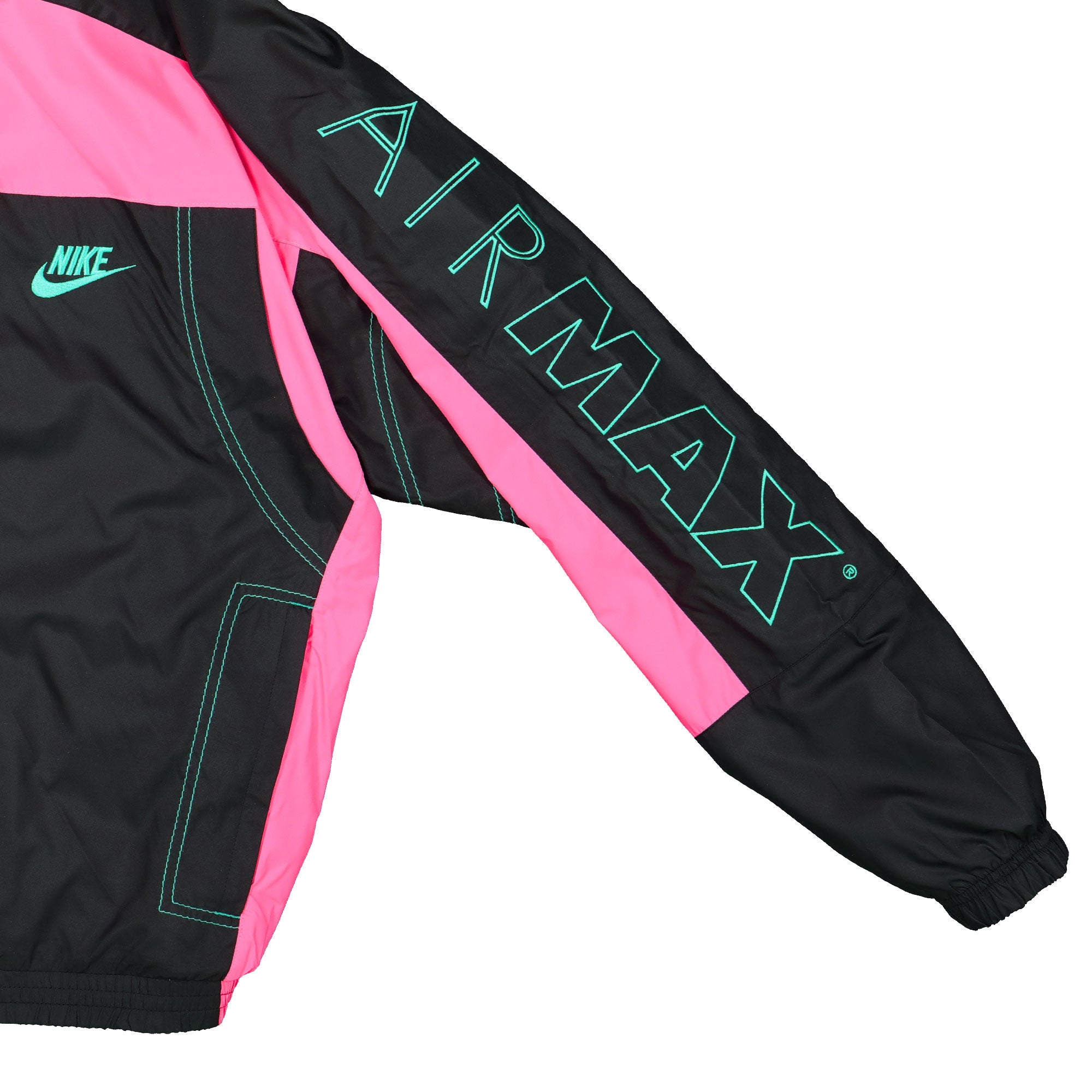 Nike Atmos x Nike NRG Vintage PTHWK Track Jacket Black / Hyper Pink / Hyper Jade Track Jackets Close-up | Overkill