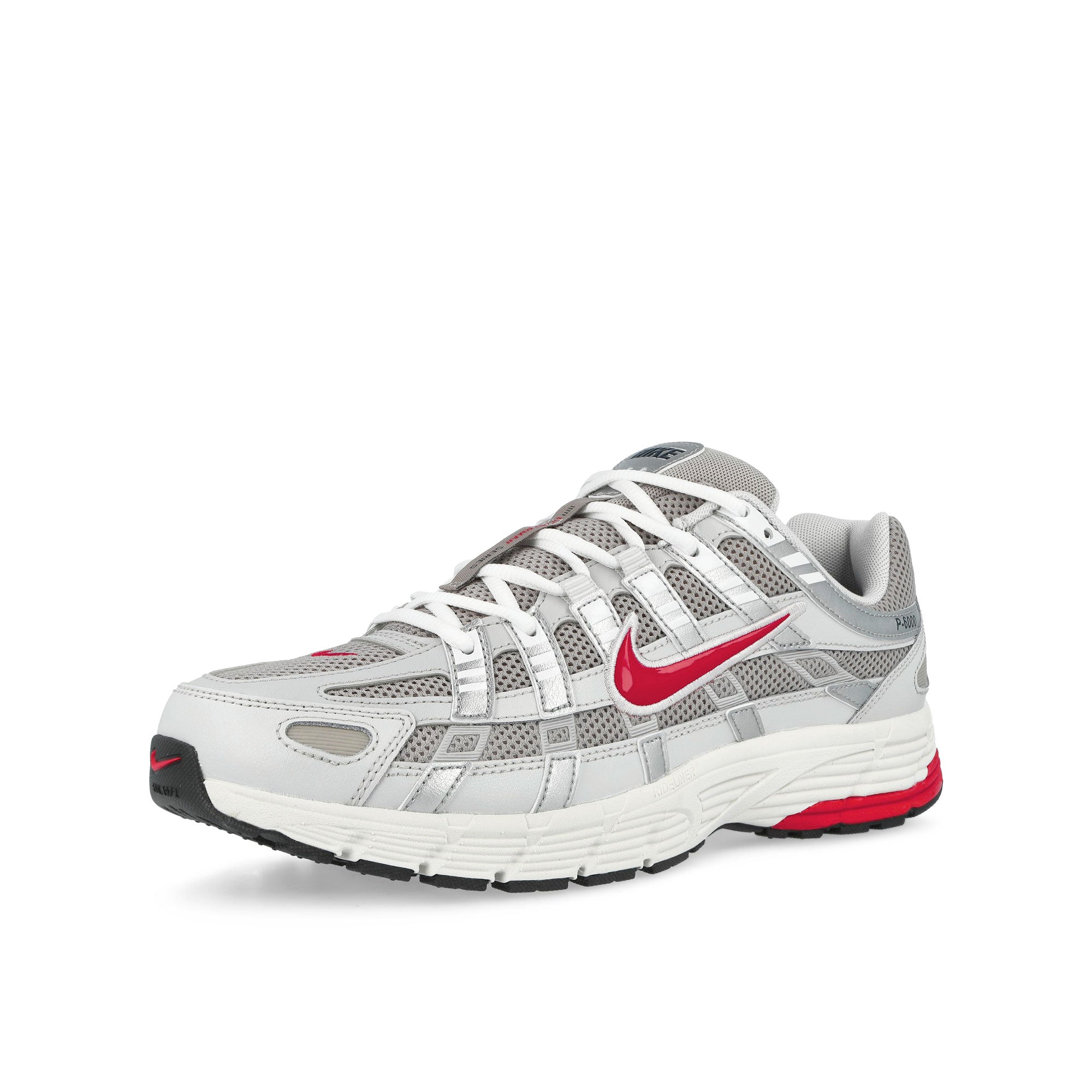 Nike P-6000 College Grey / Fire Red - Vast Grey - Phantom Low Top Sneakers CD6404 027 Close-up | Overkill