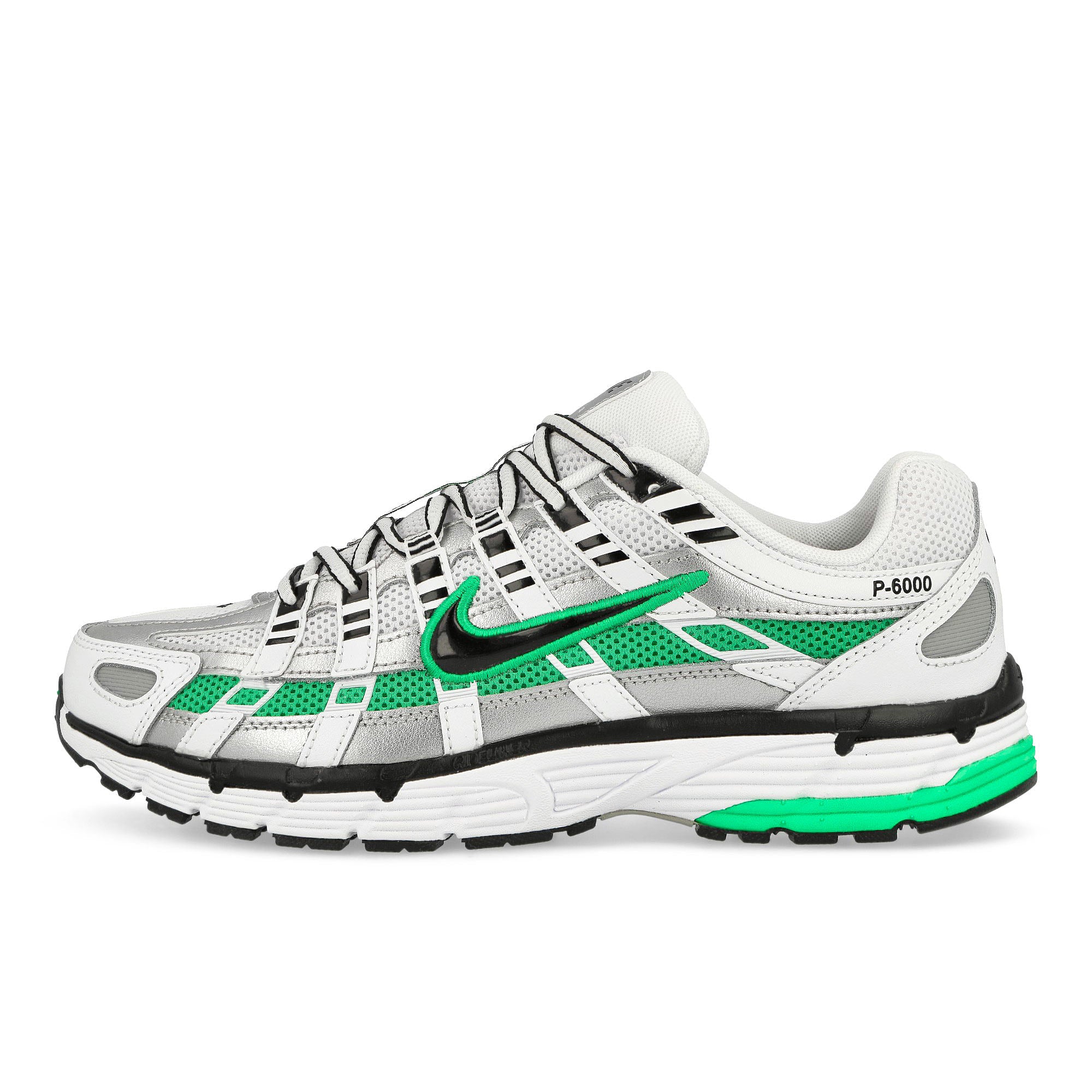Nike P-6000 White / Black - Metallic Silver - Spring Green Low Top Sneakers CD6404 104 | Overkill