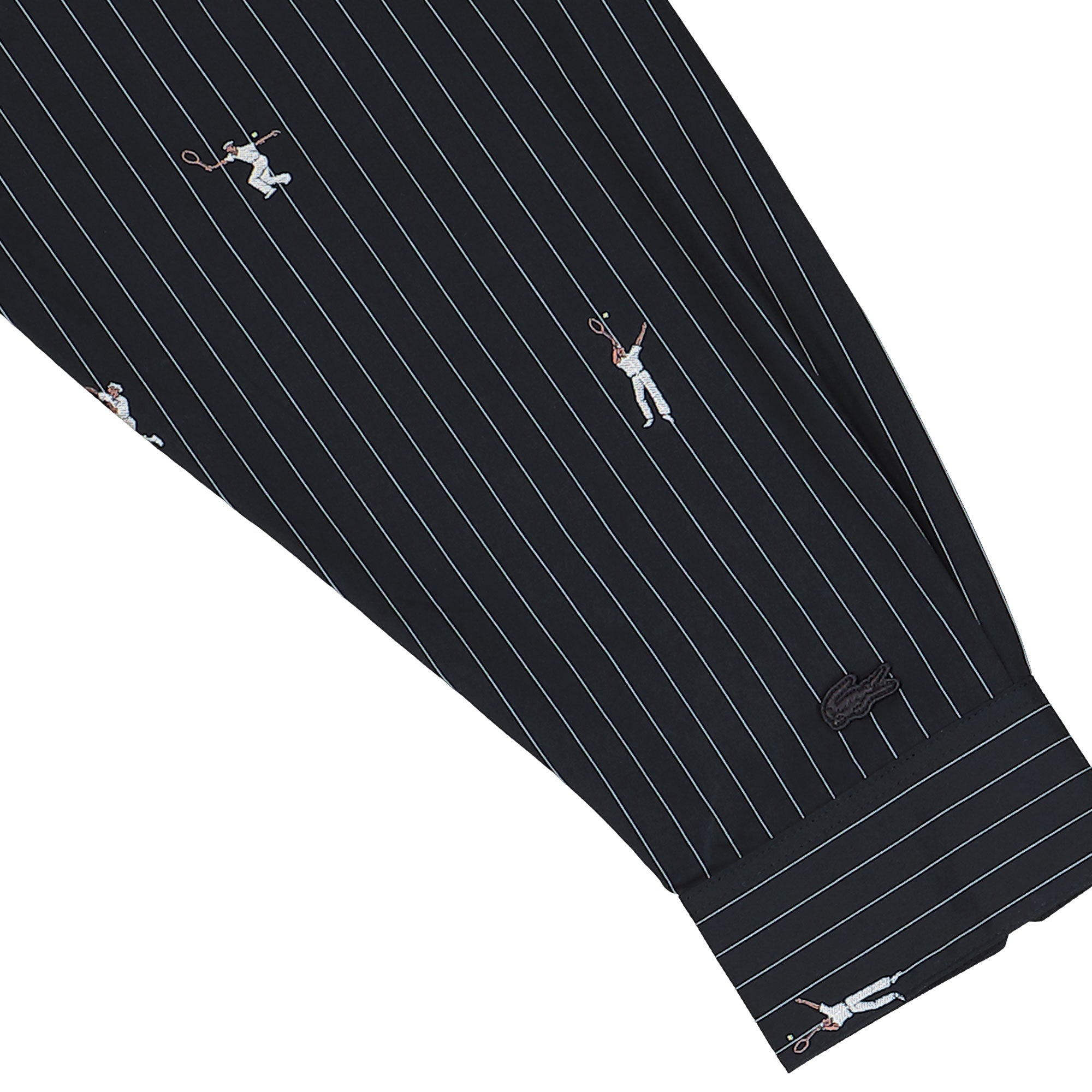 Lacoste Embroidered Jacquard Cotton Shirt Blackbird Shirts CH2191-00 350 Detail View 1 | Overkill