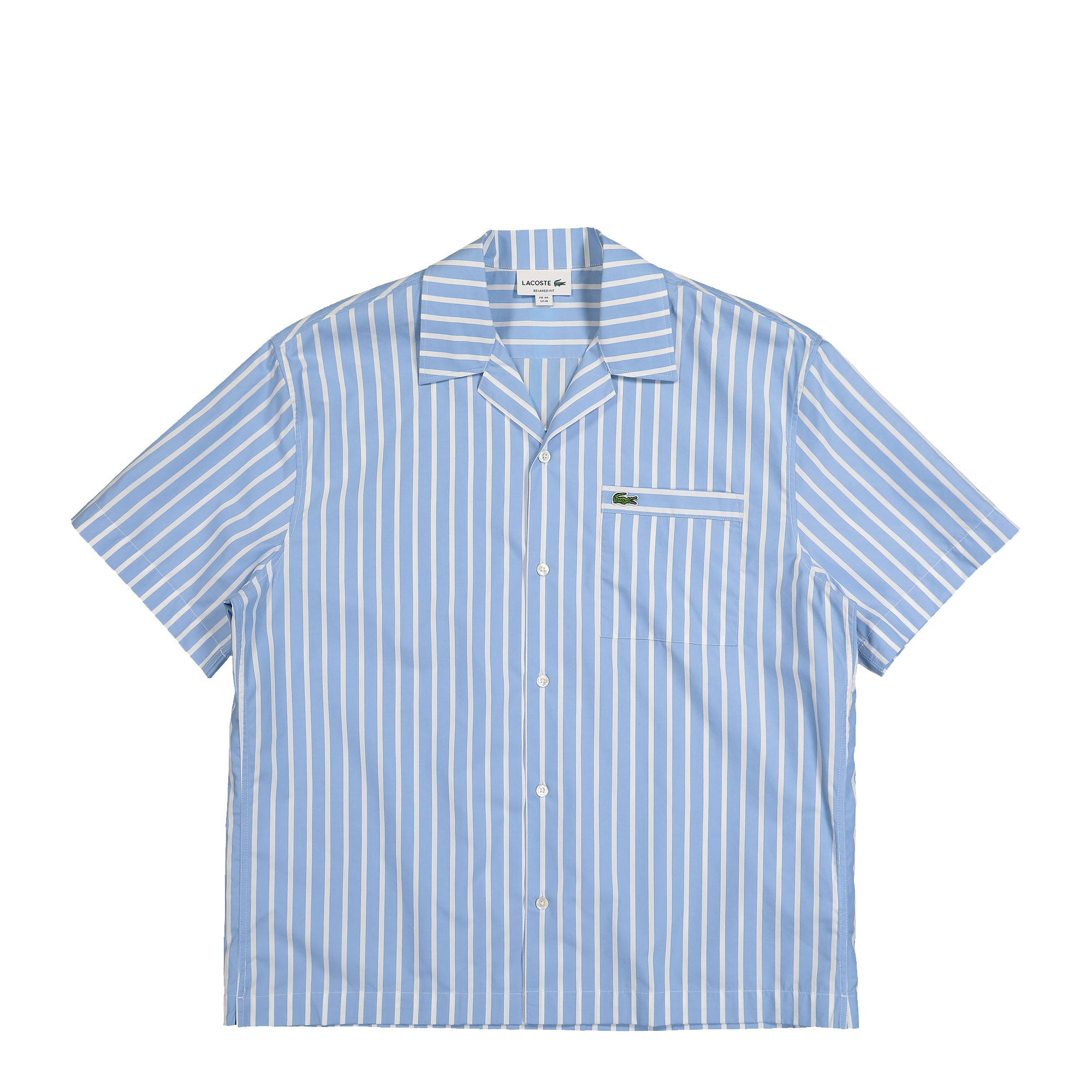 Lacoste Striped Relaxed Fit Shirt Bleu-hbp / Blanc Shirts CH9083-00 E7B | Overkill
