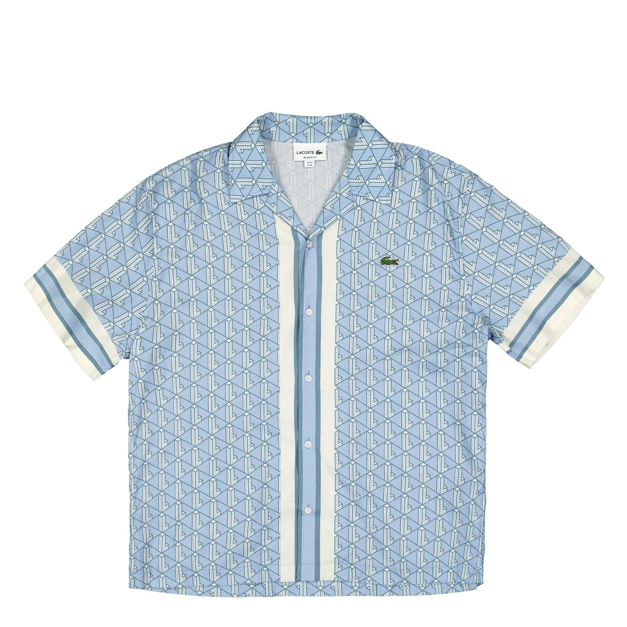 Lacoste Straight Cut Monogram Shirt Blue / White Shirts CH9094-00 GIL | Overkill