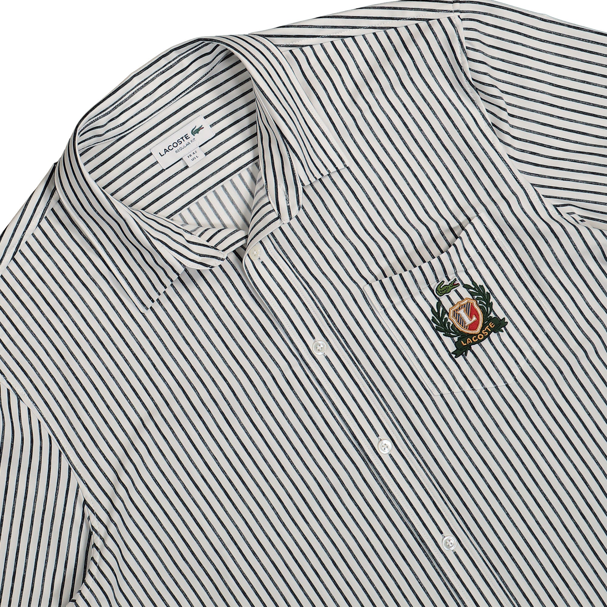 Lacoste Chemise Casual Manches Lo White / Marine Blue Shirts Detail view 2 | Overkill