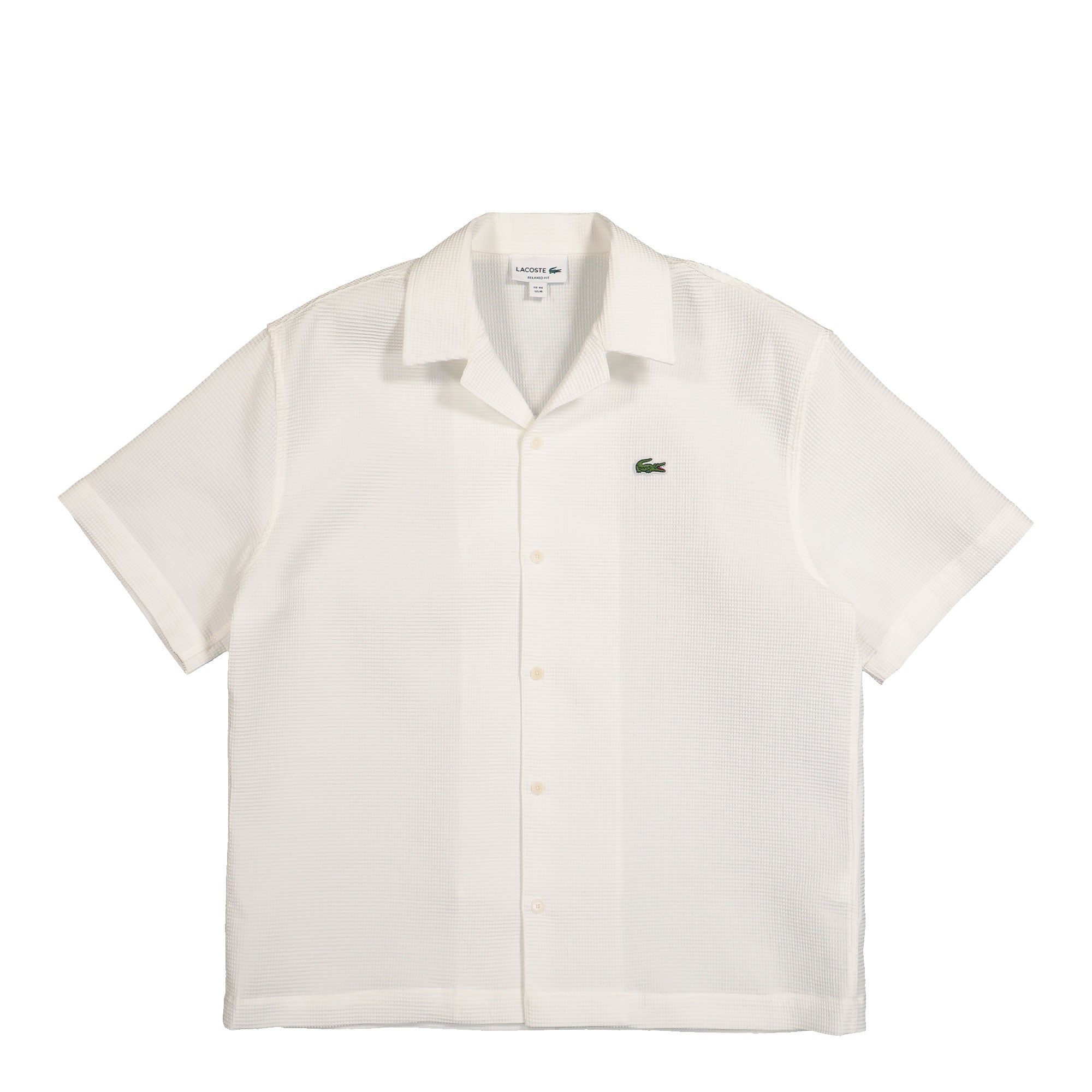 Lacoste Relaxed Fit Shirt With Structured Waffle Look Blanc Shirts CH9924-00 70V | Overkill