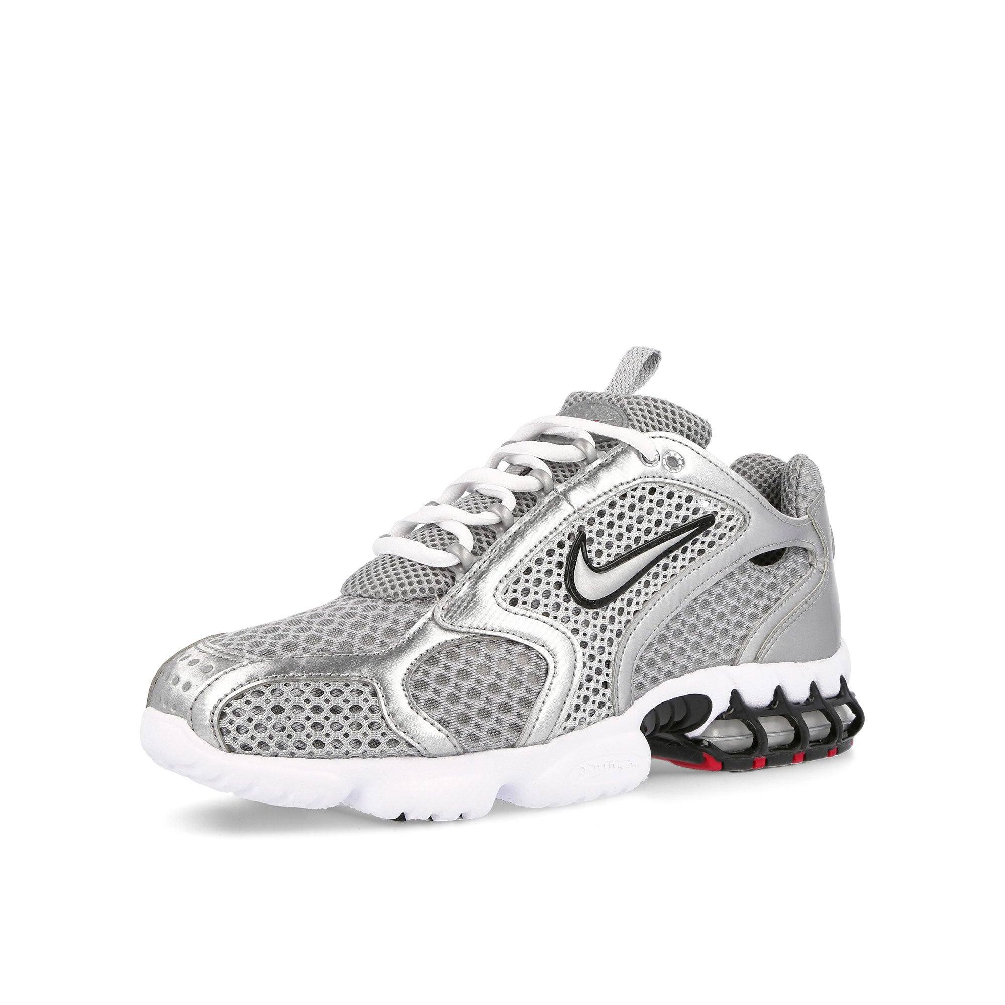 Nike Air Zoom Spiridon Cage 2 Lt Smoke Grey / Metallic Silver Low Top Sneakers Close Up | Overkill