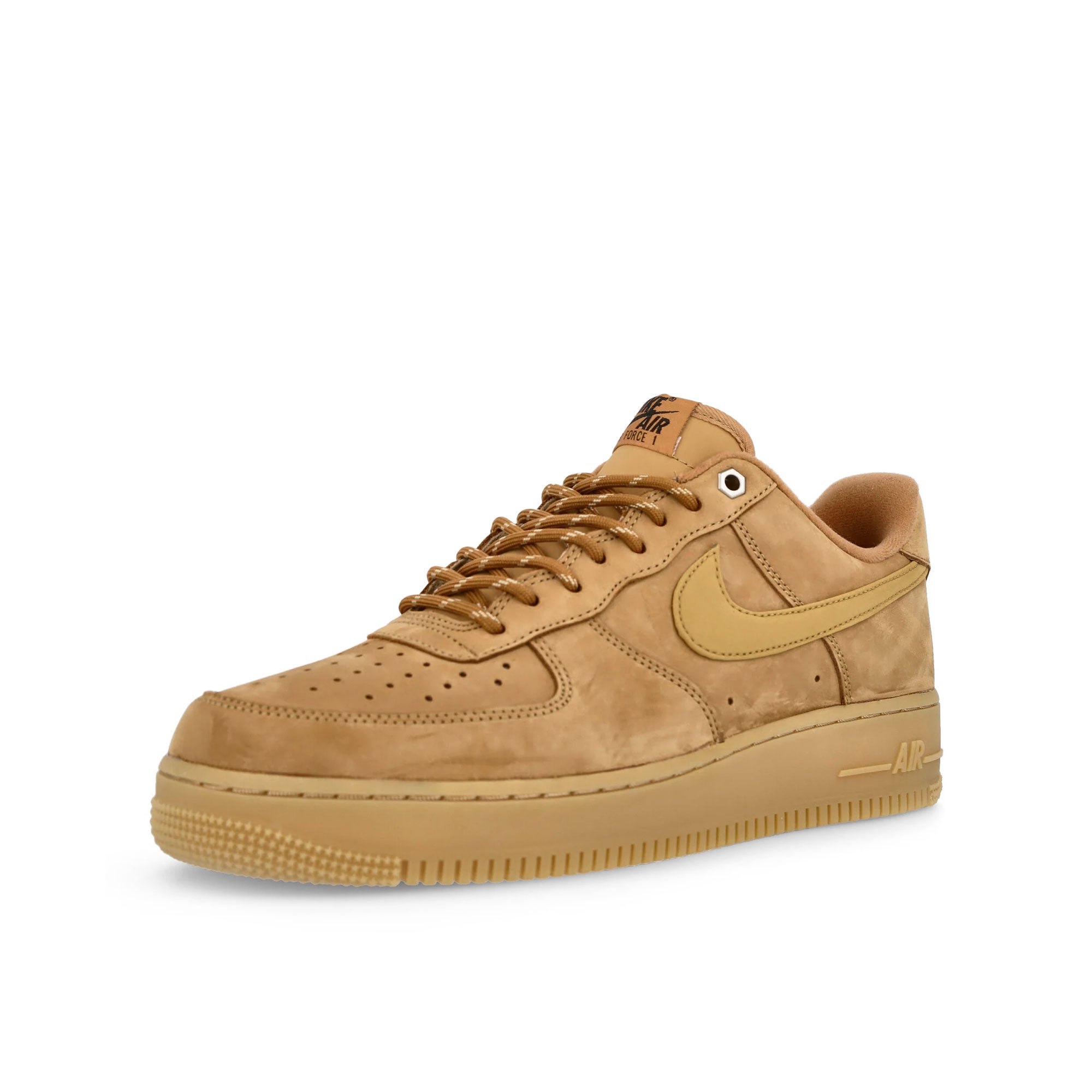 Nike Air Force 1 07 WB Flax / Wheat - Gum Light Brown - Black Low Top Sneakers Close Up | Overkill