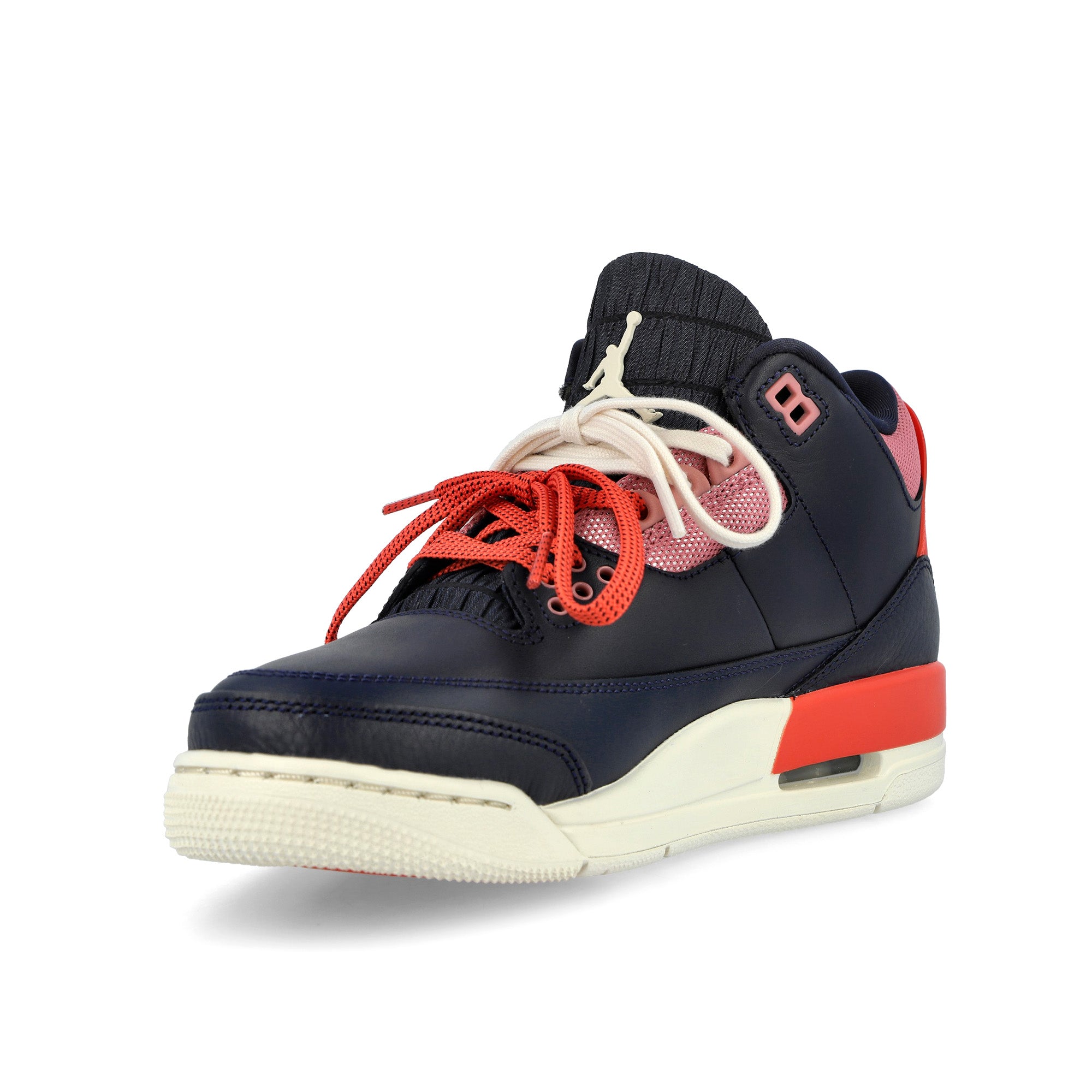 Wmns Air Jordan 3 Retro Sport Renaissance Obsidian / Chalk - Track Red Mid Top Sneakers CK9246 400 Detail View 4 | Overkill