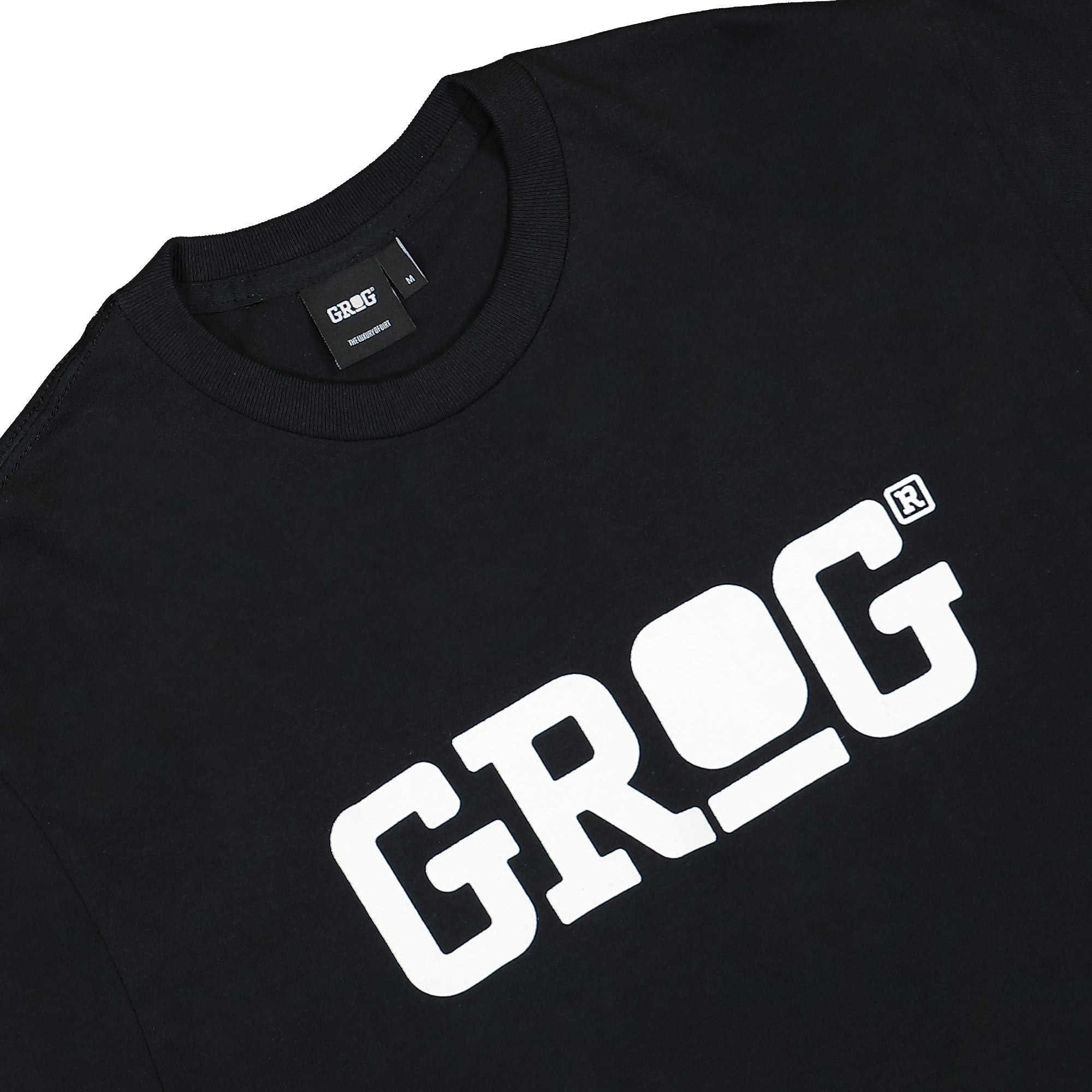Grog Classic Logo T-Shirt Black / White T-Shirts Close-up | Overkill