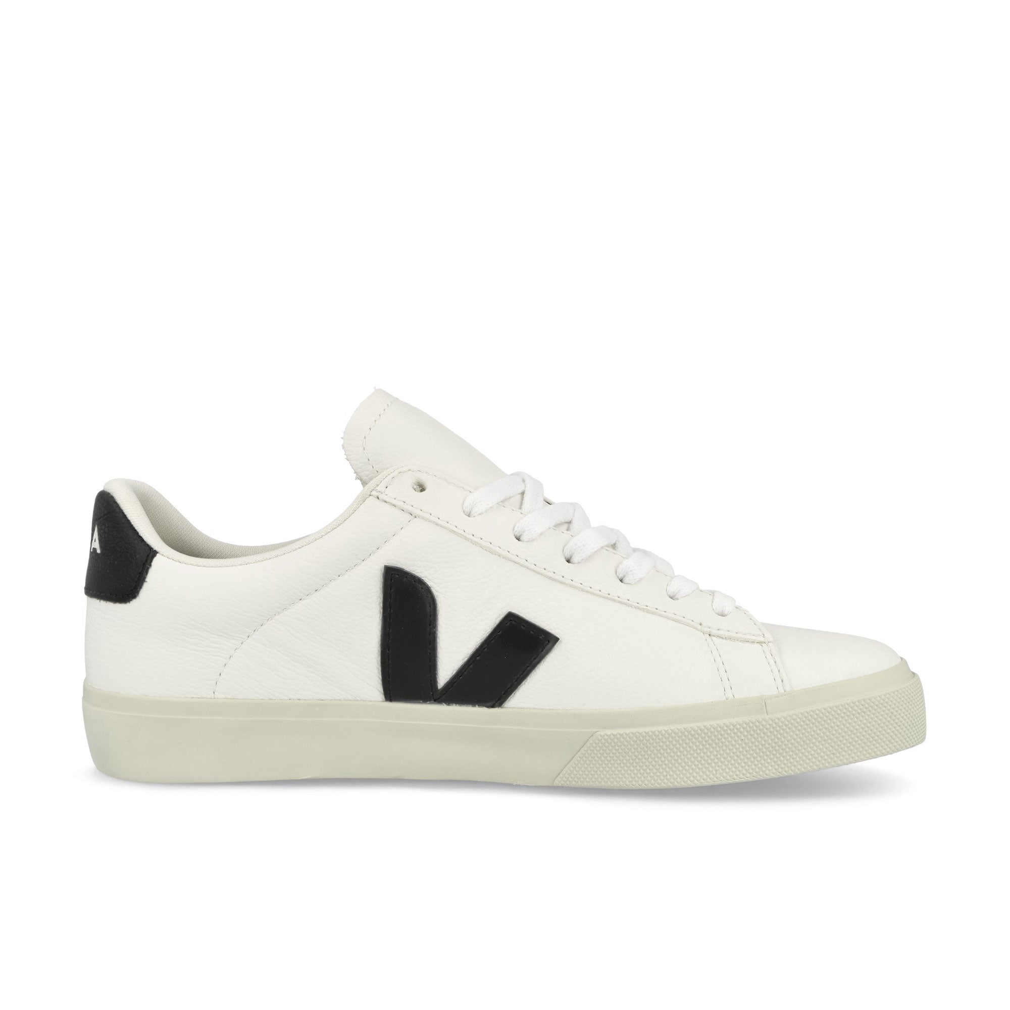 Veja W Campo Chromefree Leather Extra White Black Low Top Sneakers Silhouette | Overkill