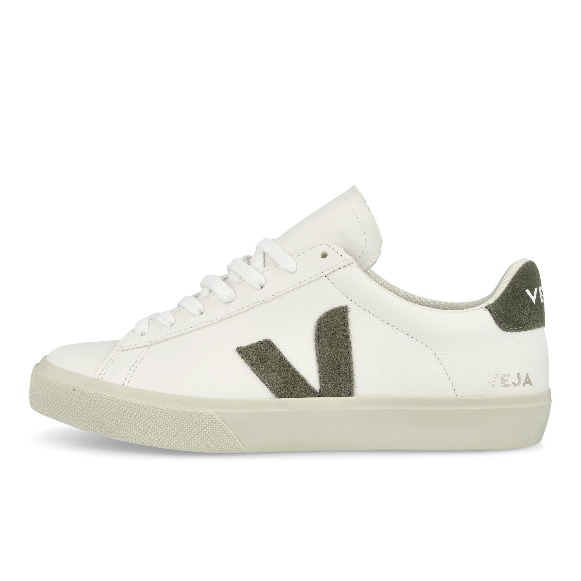 Veja Campo Chromefree Leather Extra White-Kaki Low Top Sneakers CP0502347B | Overkill