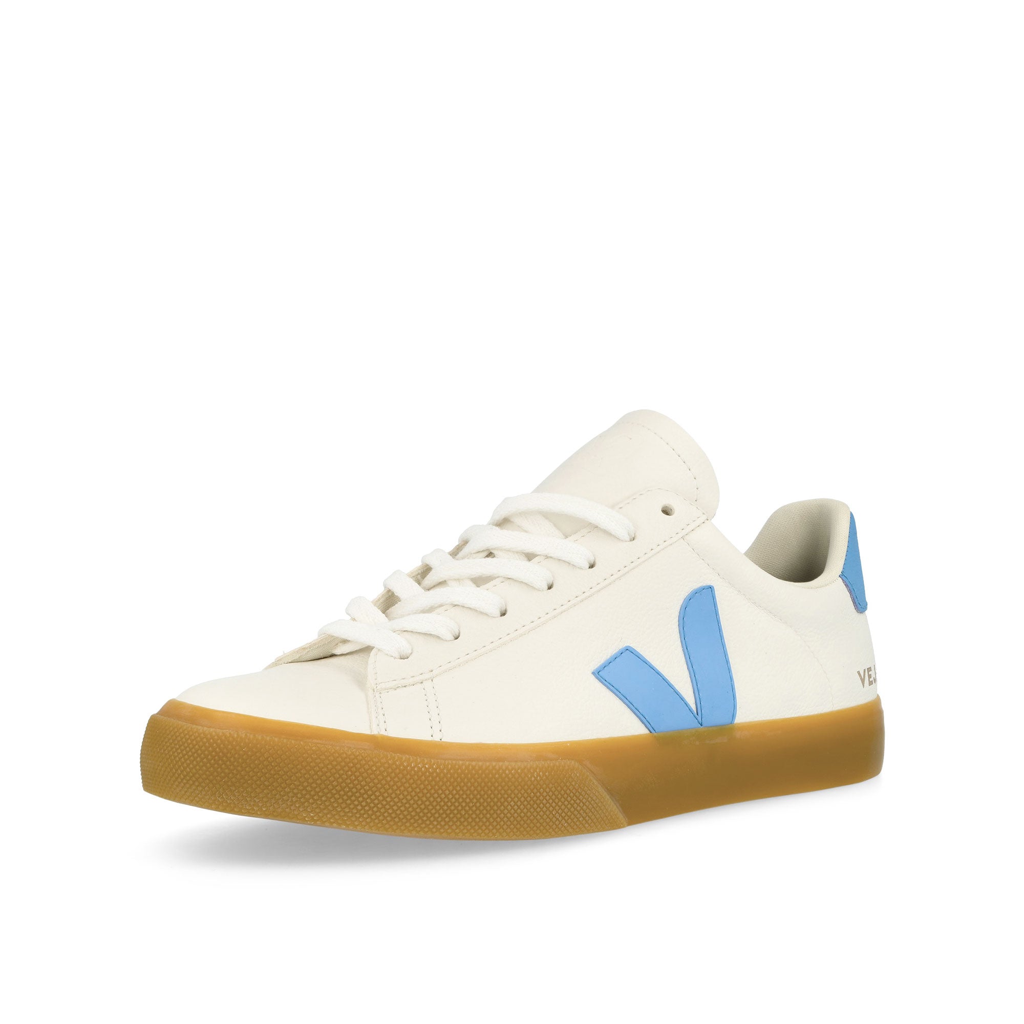 Veja Campo Chromefree Leather Extra White Low Top Sneakers Close Up | Overkill