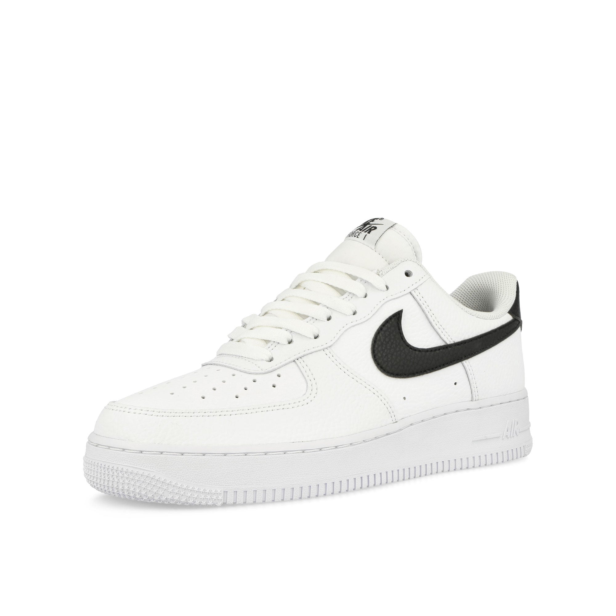 Nike Air Force 1 '07 White / Black Low Top Sneakers Close Up | Overkill