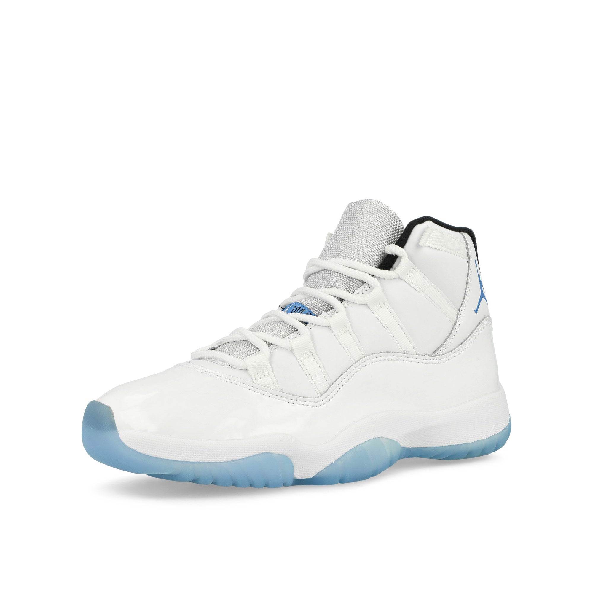 Jordan Air Jordan 11 Retro White / Legend Blue - Black High Top Sneakers Close Up | Overkill