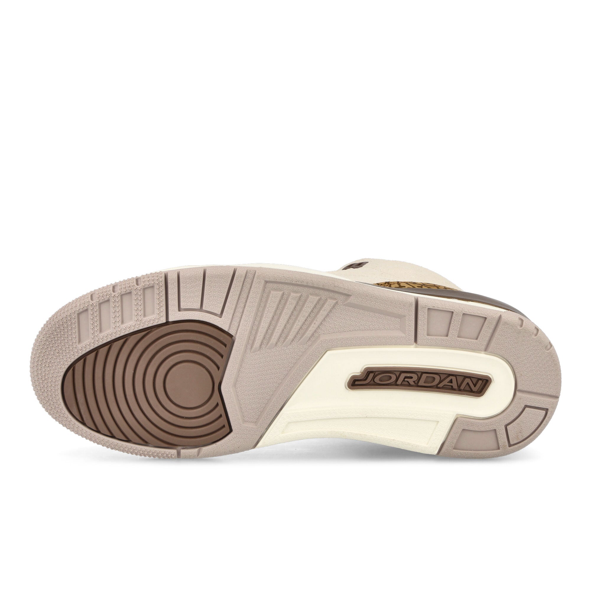 Jordan Air Jordan 3 Retro Light Orewood Brown / Metallic Gold Mid Top Sneakers Detail View 1 | Overkill