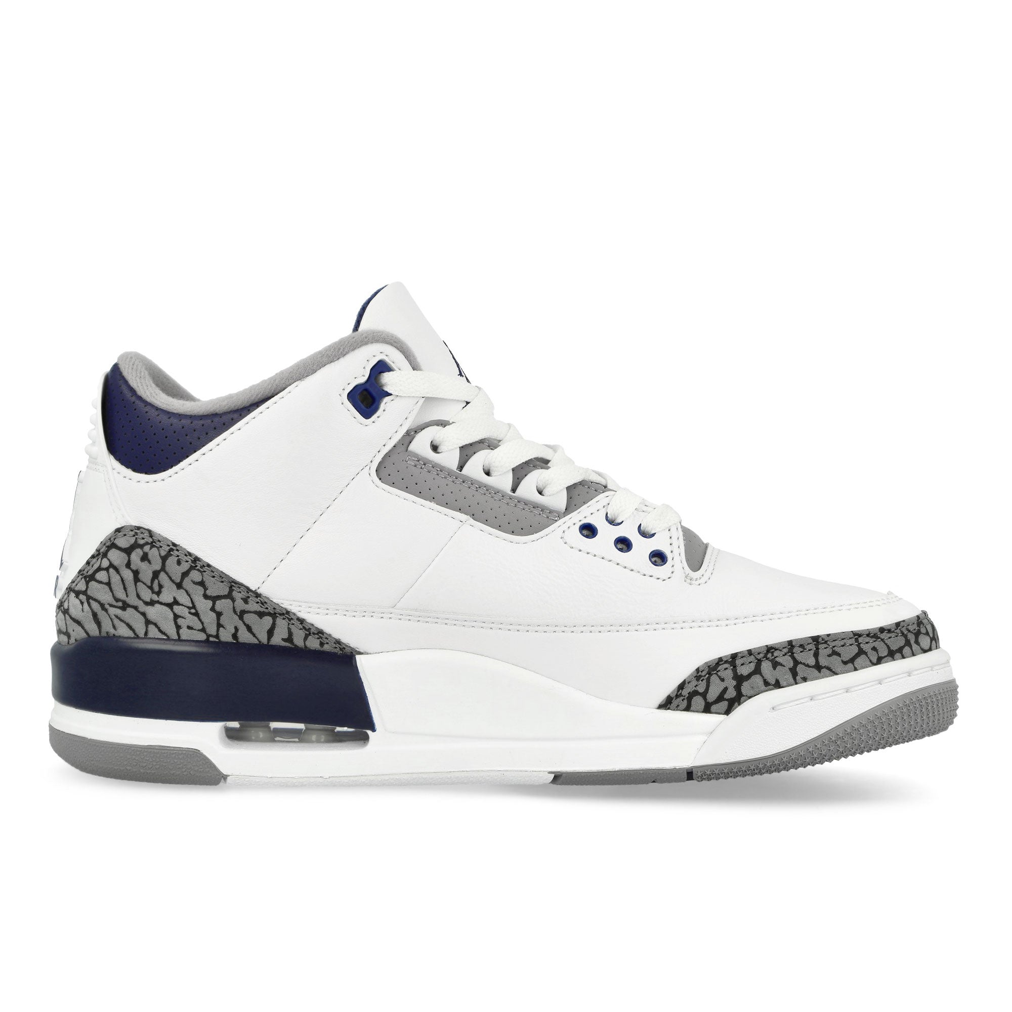 Jordan Air Jordan 3 Retro White / Midnight Navy - Cement Grey - Black Mid Top Sneakers Silhouette | Overkill