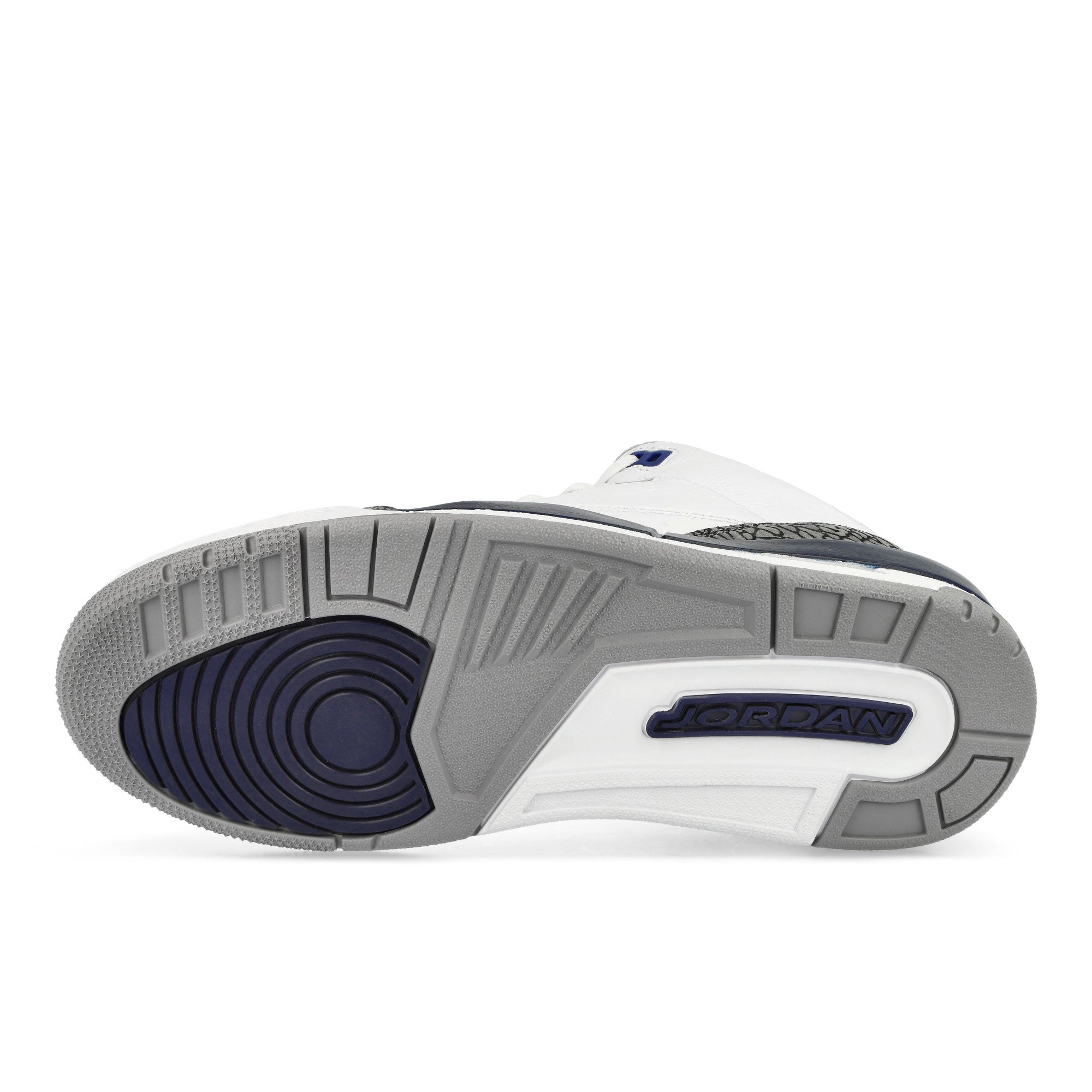 Jordan Air Jordan 3 Retro White / Midnight Navy - Cement Grey - Black Mid Top Sneakers Detail View 1 | Overkill