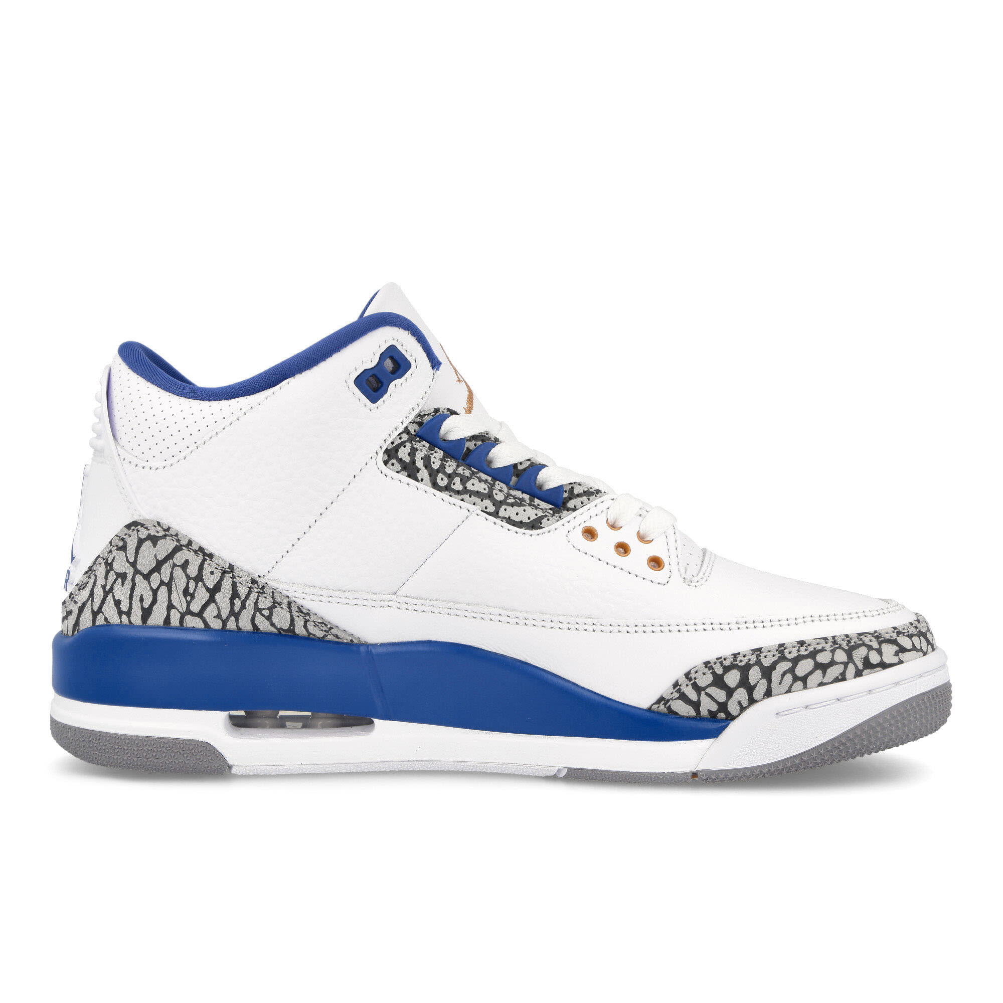 Jordan Air Jordan 3 Retro White / Metallic Copper - True Blue Mid Top Sneakers Silhouette | Overkill