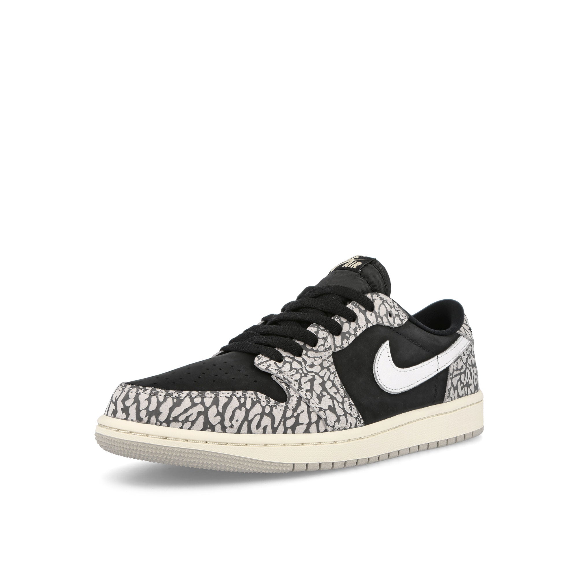 Jordan Wmns Air Jordan 1 Retro Low OG Black / Muslin-Tech Grey-White Sneakers Close Up | Overkill