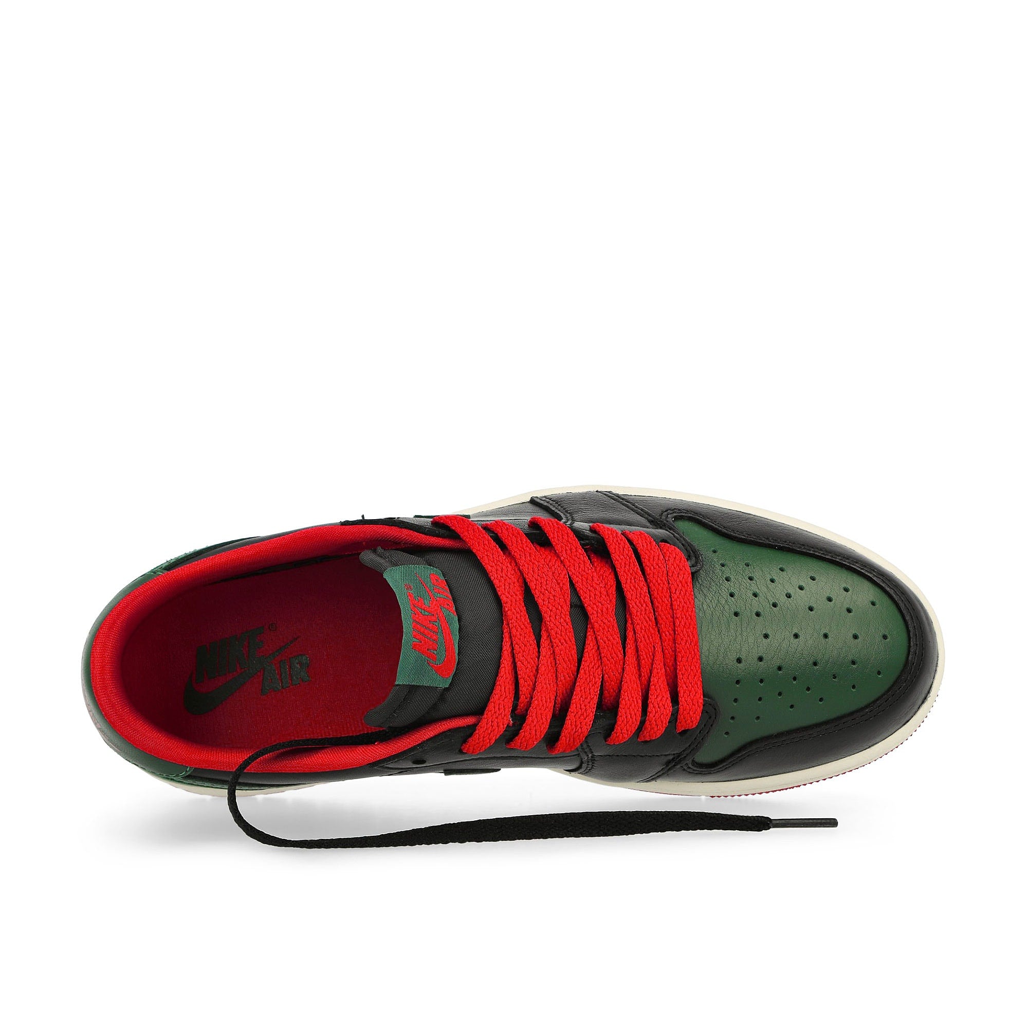Jordan Wmns Air Jordan 1 Retro Low OG Black / Gorge Green-Varsity Red-Sail Low Top Sneakers Detailfoto | Overkill