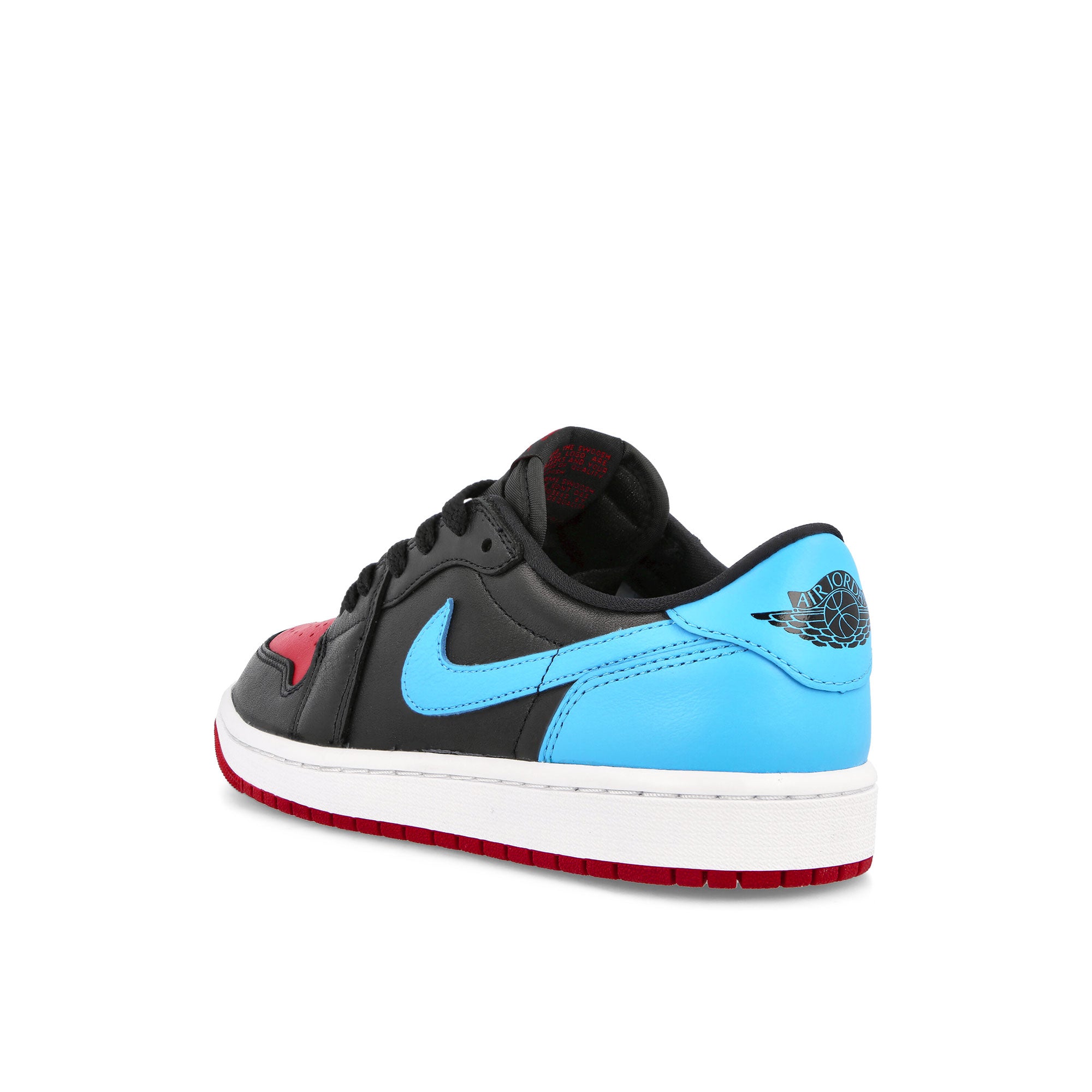 Jordan Wmns Air Jordan 1 Retro Low OG Black-DK Powder Blue - Gym Red Low Top Sneakers Material | Overkill
