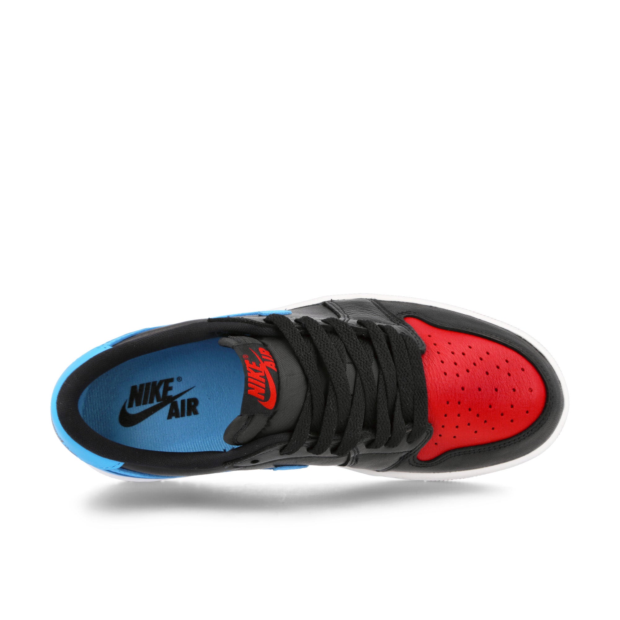 Jordan Wmns Air Jordan 1 Retro Low OG Black-DK Powder Blue - Gym Red Low Top Sneakers Detailfoto | Overkill