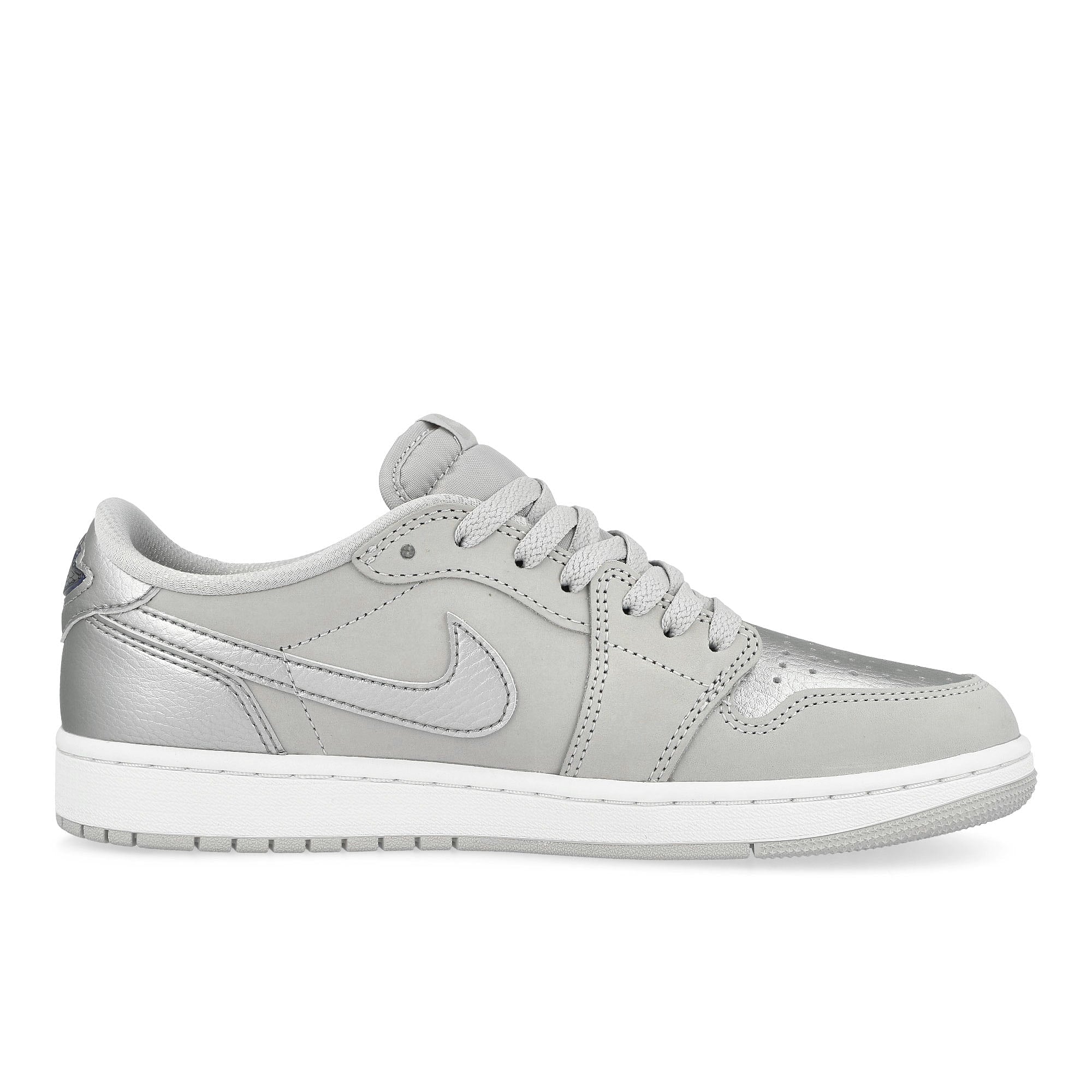Jordan Air Jordan 1 Low OG Neutral Grey / Metallic Silver - White Low Top Sneakers Silhouette | Overkill