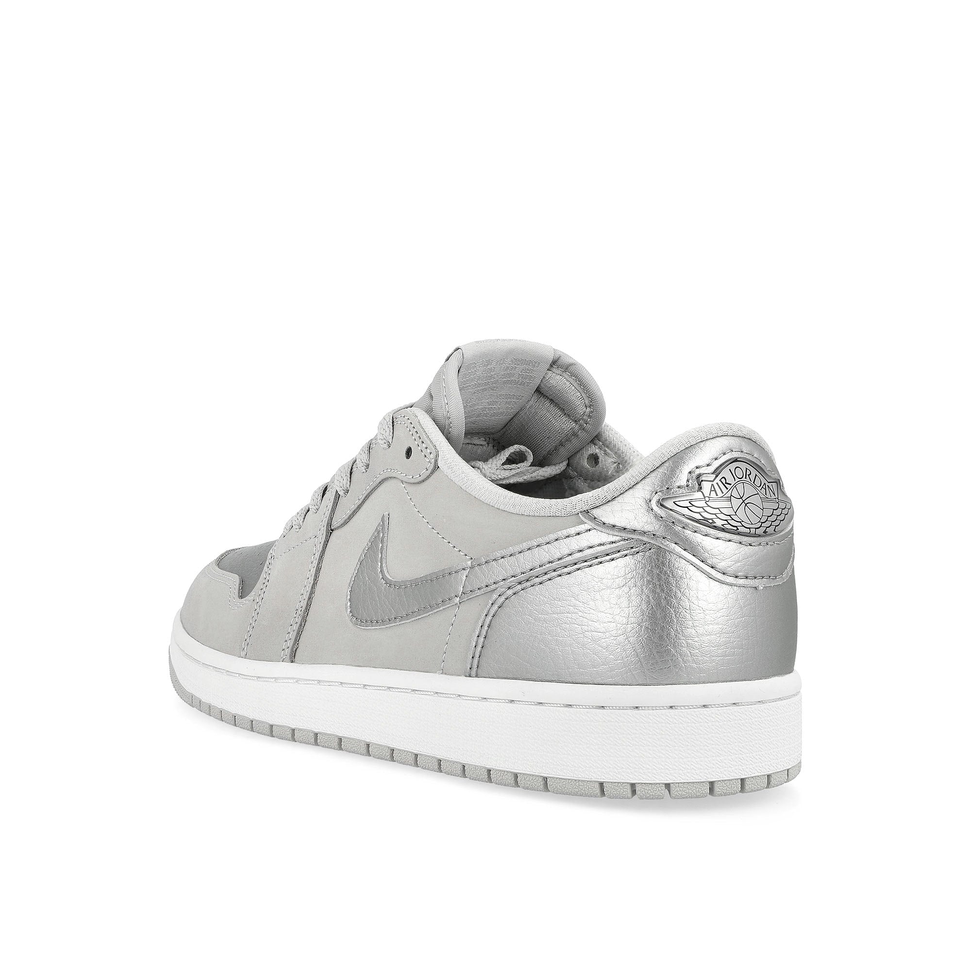 Jordan Air Jordan 1 Low OG Neutral Grey / Metallic Silver - White Low Top Sneakers Material | Overkill