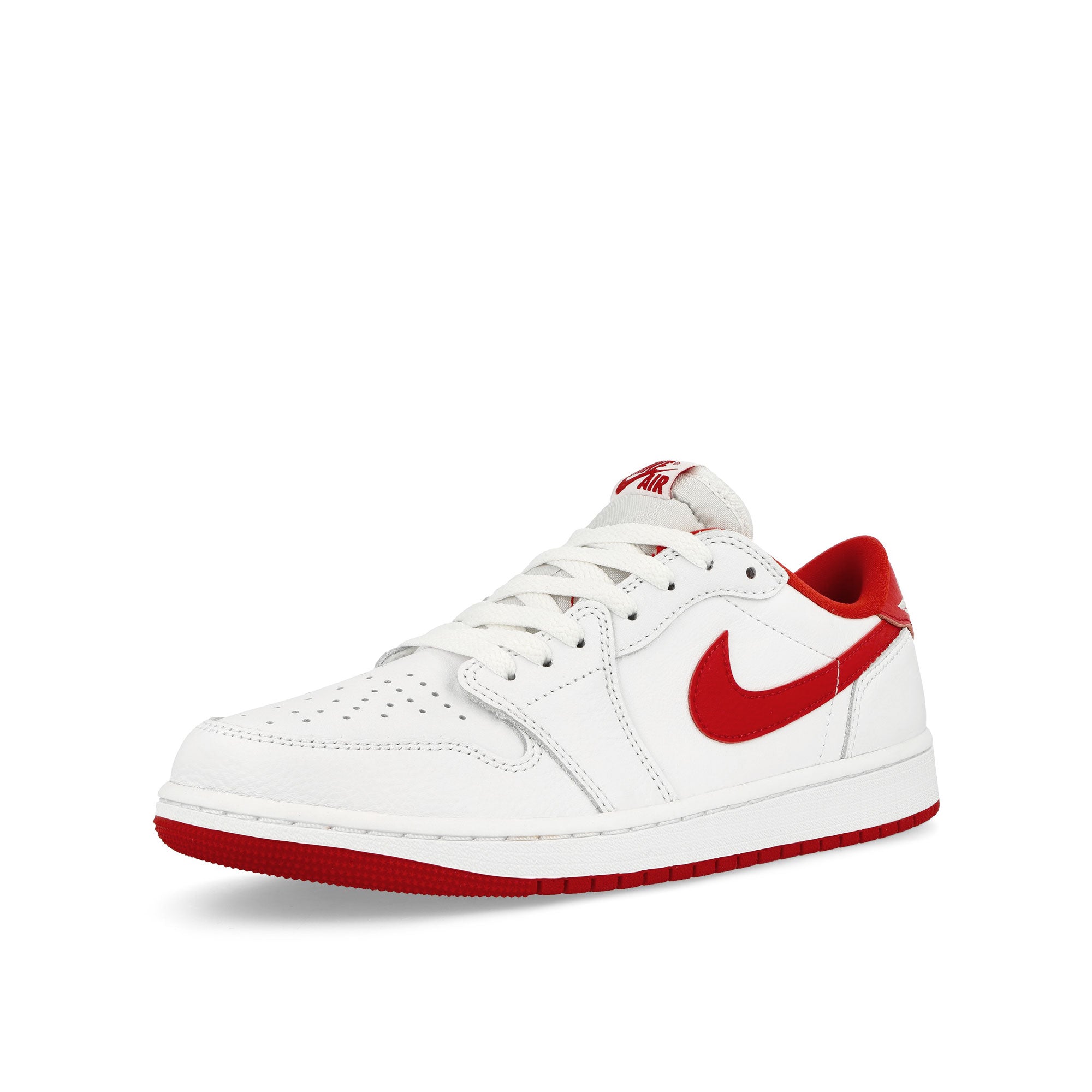 Jordan Air Jordan 1 Retro Low OG White-University Red - White Low Top Sneakers Close Up | Overkill