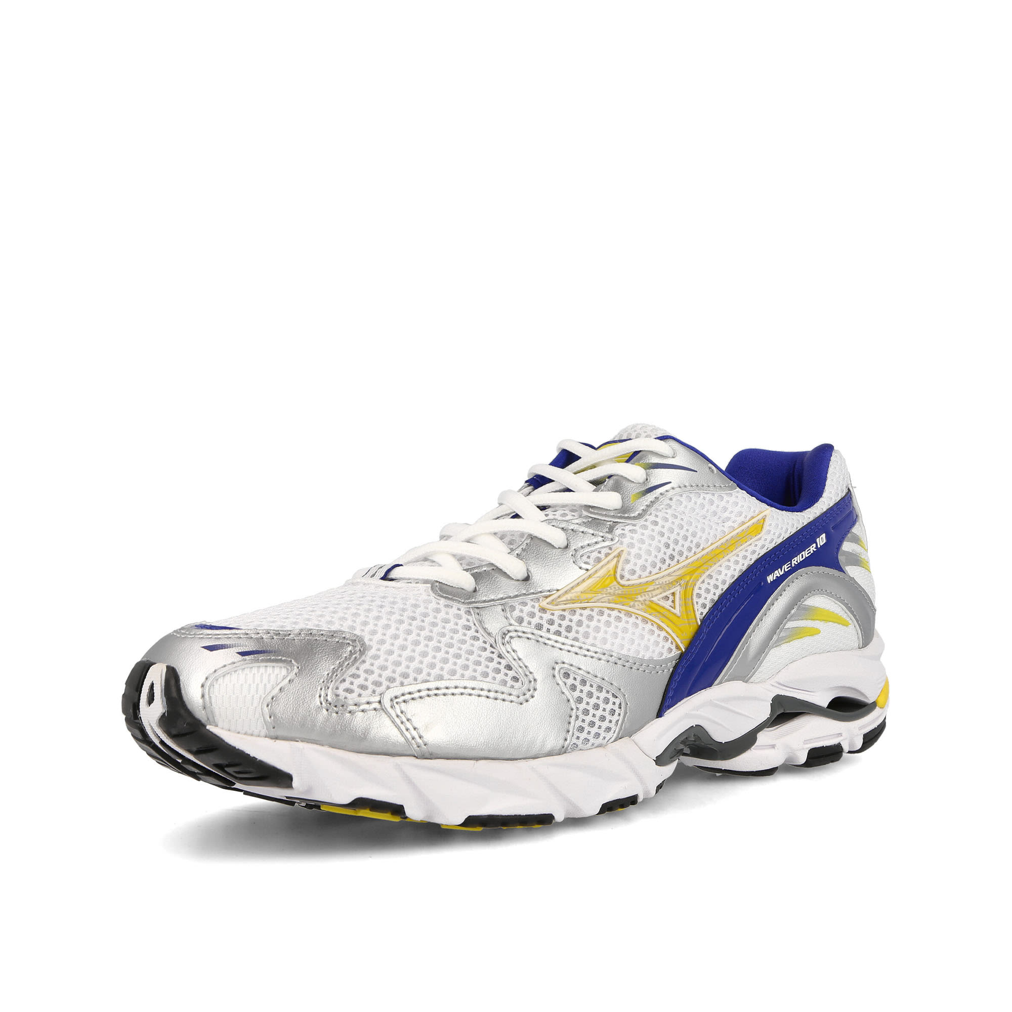 Mizuno Wave Rider 10 White / Sunstruck/ Mazarblue Low Top Sneakers Close Up | Overkill