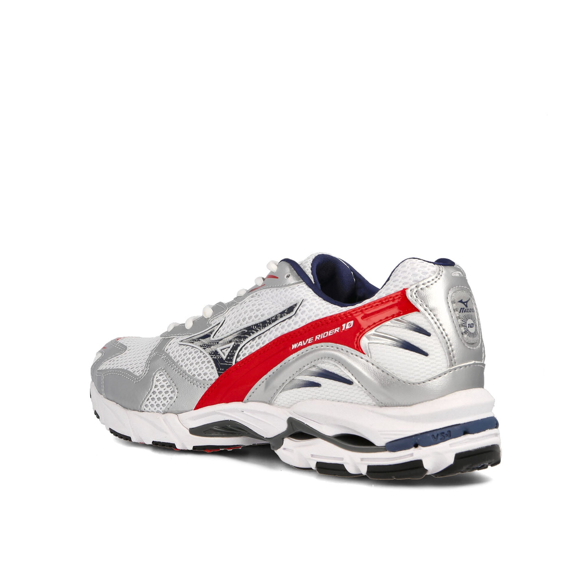 Mizuno Wave Rider 10 White / Isign Blue / Red Low Top Sneakers Material | Overkill
