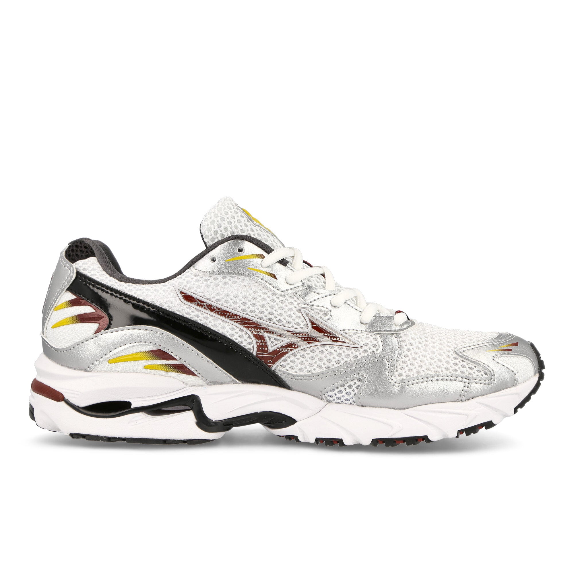 Mizuno Wave Rider 10 White / Cabernet / Silver Low Top Sneakers Silhouette | Overkill