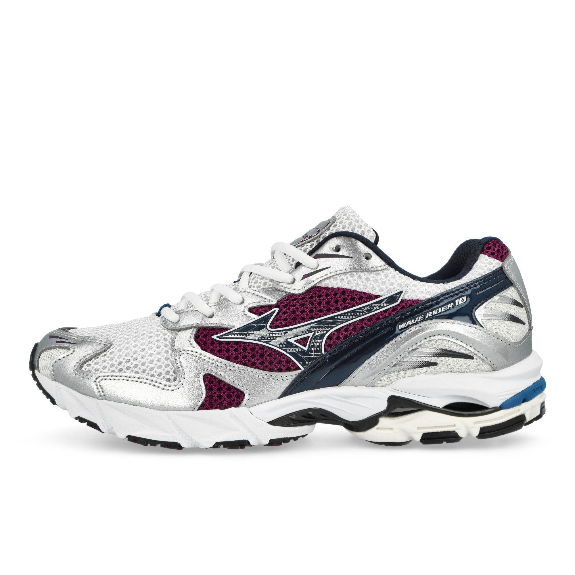 Mizuno Wave Rider 10 White Baritone / Blue Dark - Purple Low Top Sneakers D1GA210414 | Overkill