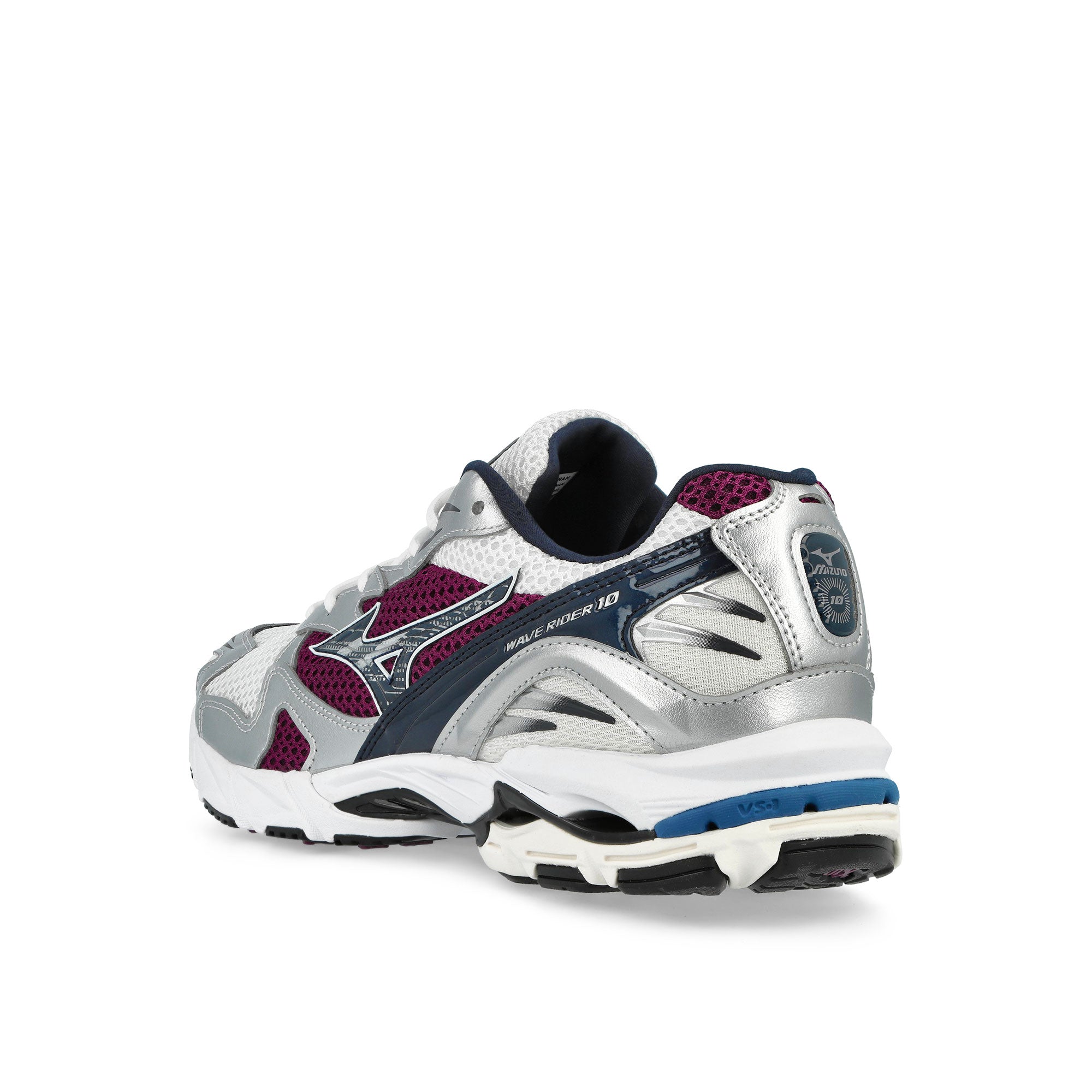 Mizuno Wave Rider 10 White Baritone / Blue Dark - Purple Low Top Sneakers D1GA210414 Material | Overkill