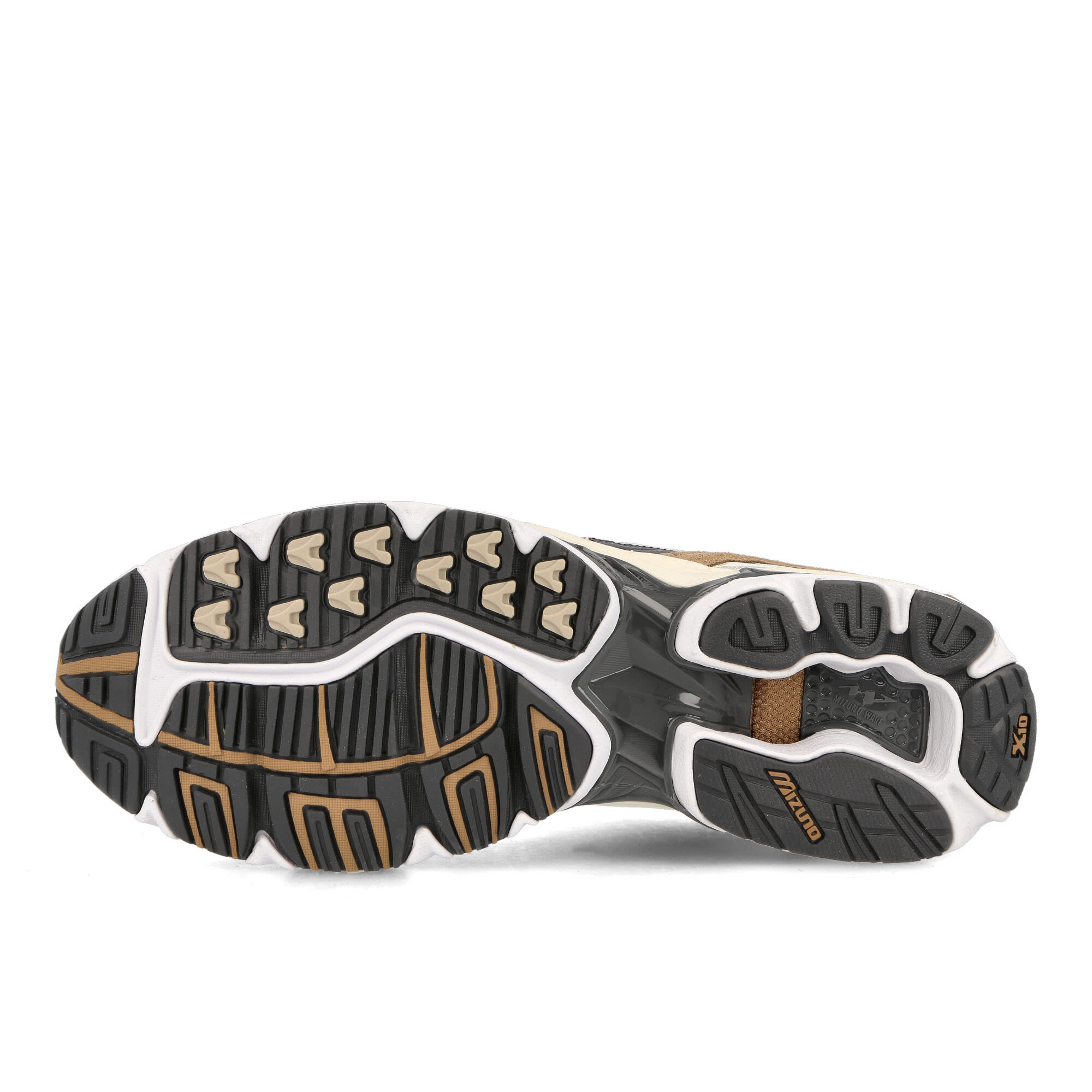 Mizuno Wave Rider 10 Silver Cloud / Snow White / Tigers Eye Low Top Sneakers Detail View 1 | Overkill