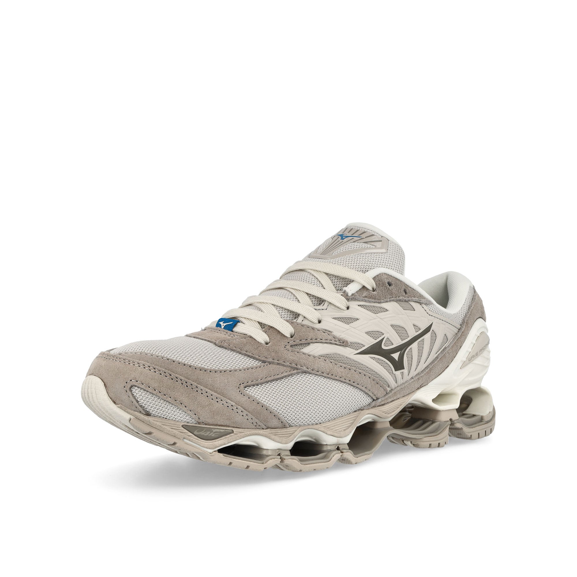 Mizuno Wave Prophecy LS Wind Chime-Fallen Rock-Silver Cloud Low Top Sneakers Close Up | Overkill