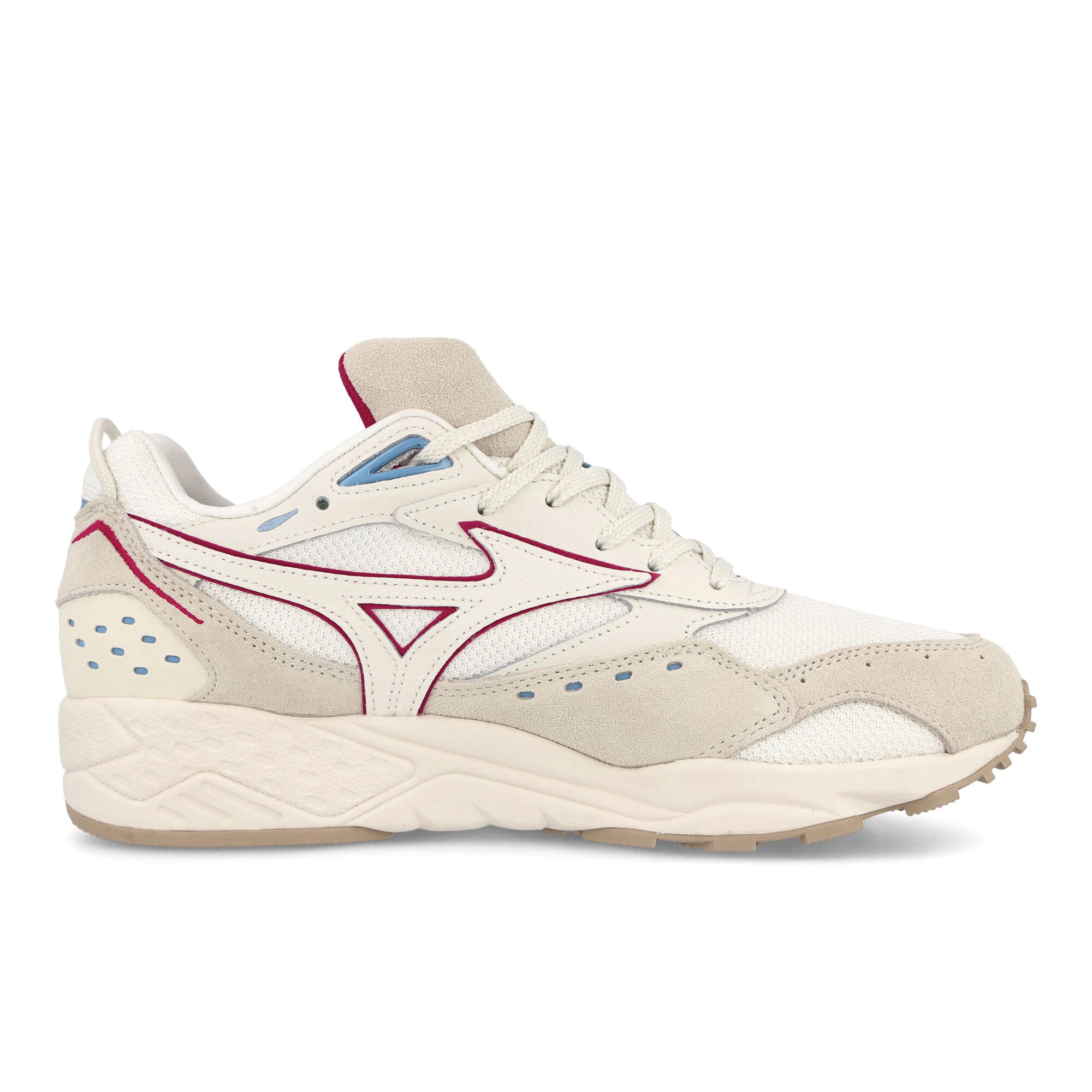 Mizuno Contender Snow White-High Risk Red-Pristine Low Top Sneakers Silhouette | Overkill