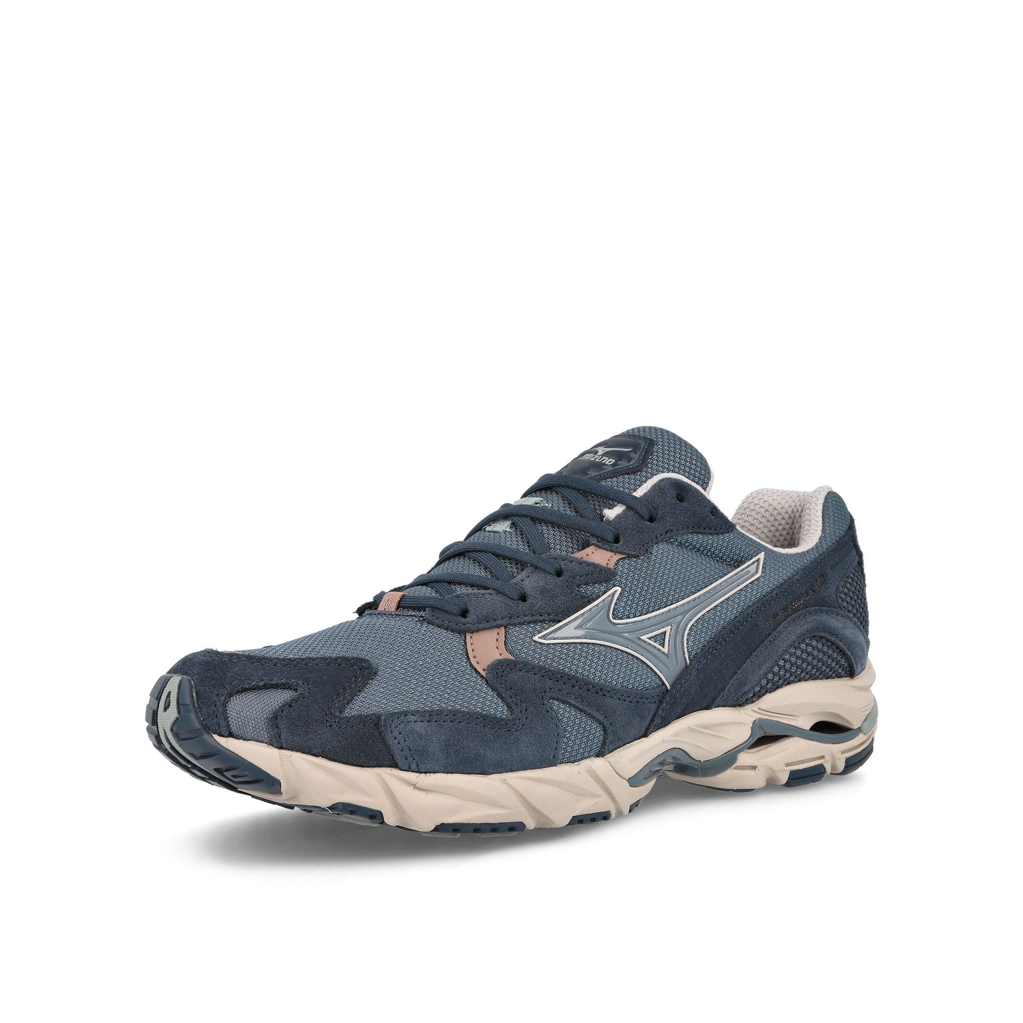 Mizuno Wave Rider 10 Bering Sea-Bering Sea-Silver Blue Low Top Sneakers Close Up | Overkill
