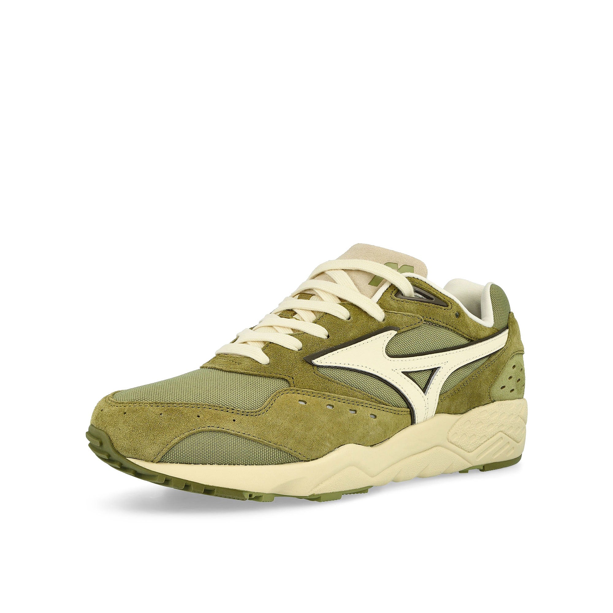Mizuno Contender Olive Drab / Smoke Green / Cloud C Low Top Sneakers Close Up | Overkill