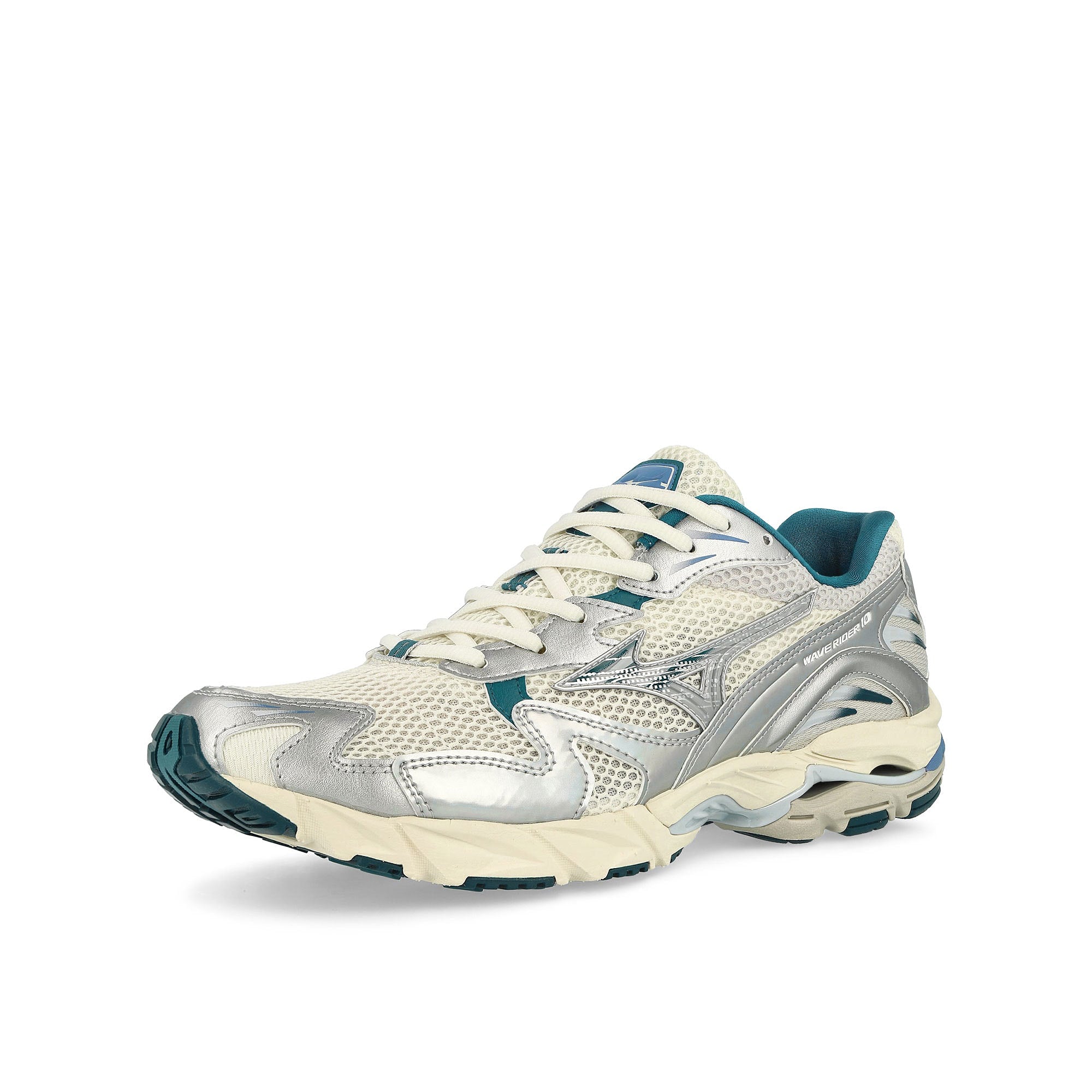 Mizuno Wave Rider 10 Arctic Ice / Arctic Ice / Snow White Low Top Sneakers Close Up | Overkill