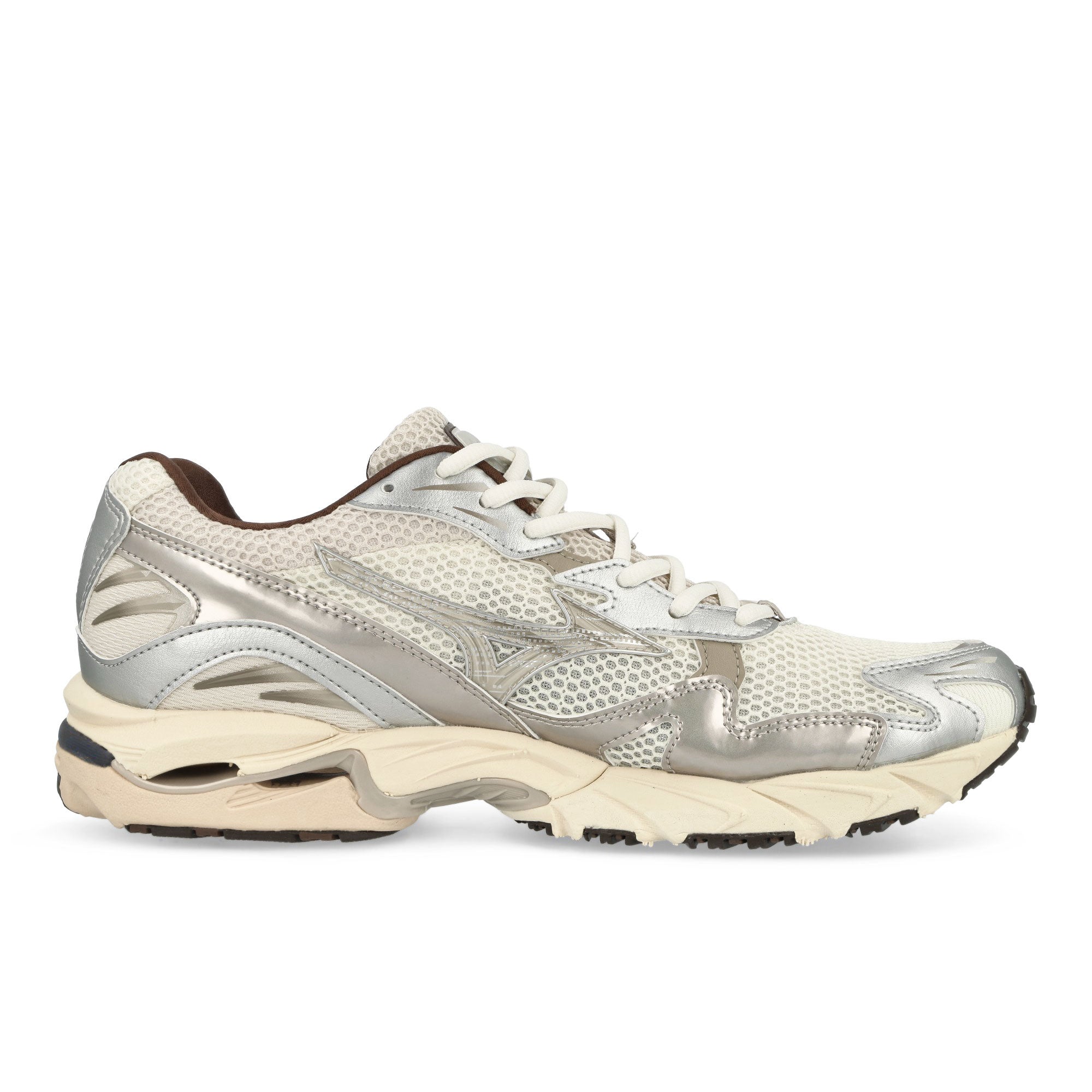 Mizuno Wave Rider 10 Snow White / Silver Cloud / Chicory Coffee Low Top Sneakers Silhouette | Overkill