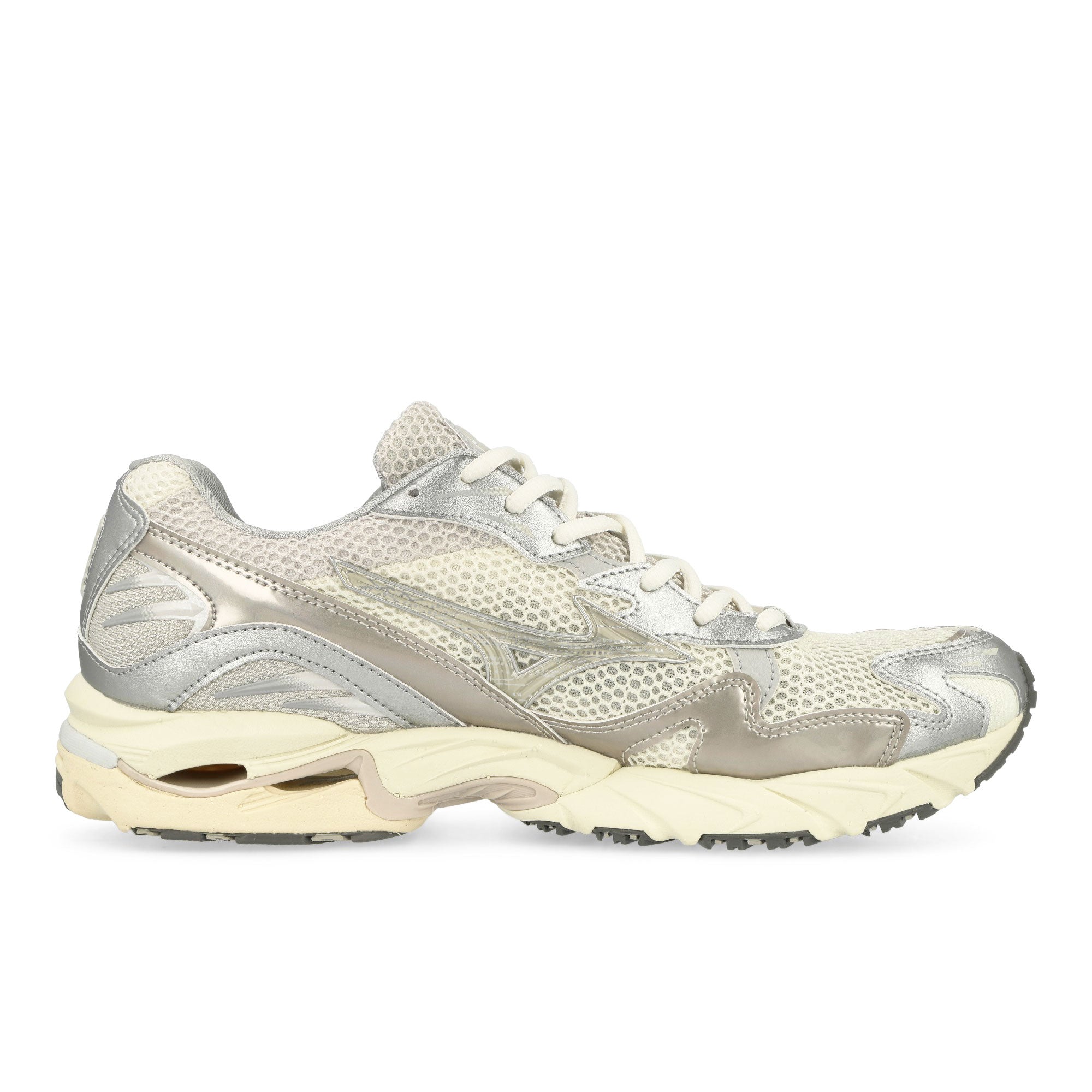 Mizuno Wave Rider 10 Snow White / White Sand / Nimbus Cloud Low Top Sneakers Silhouette | Overkill