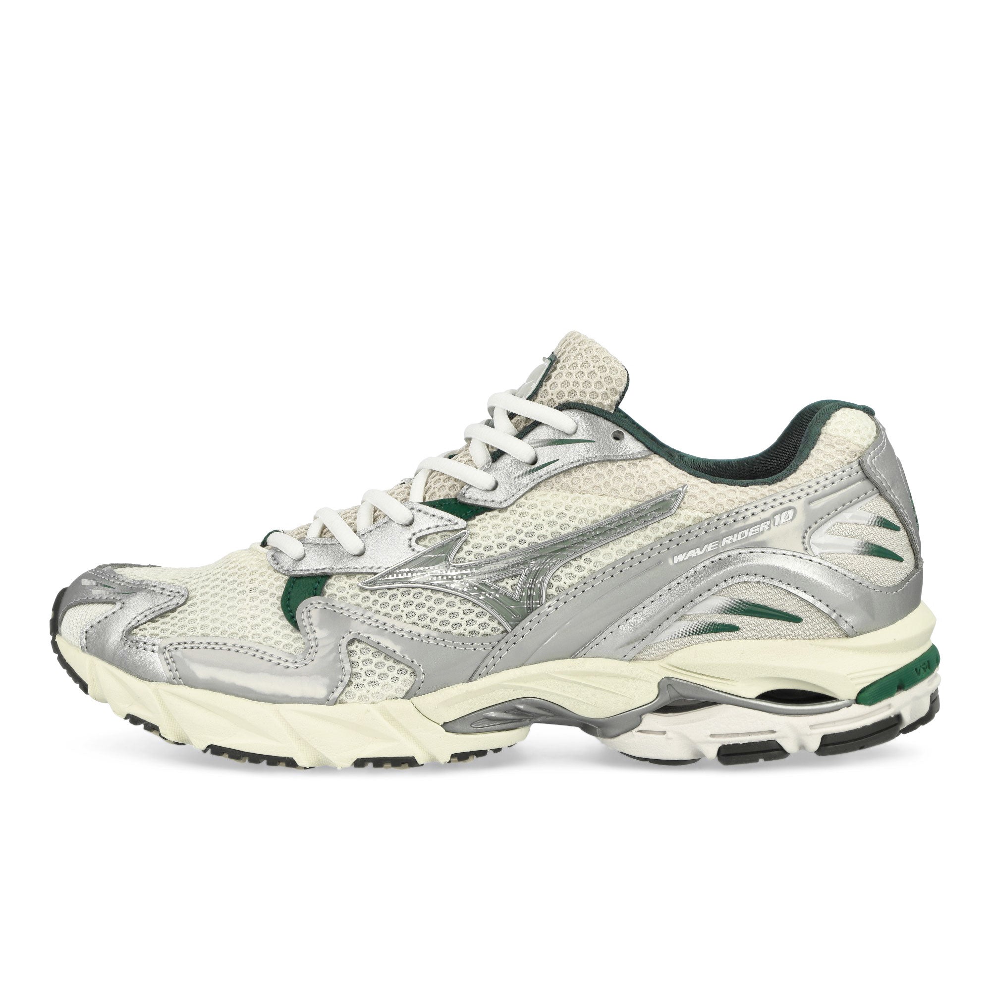 Mizuno Wave Rider 10 Sport Snow White / Slate / Bistro Green Low Top Sneakers D1GA243107 | Overkill